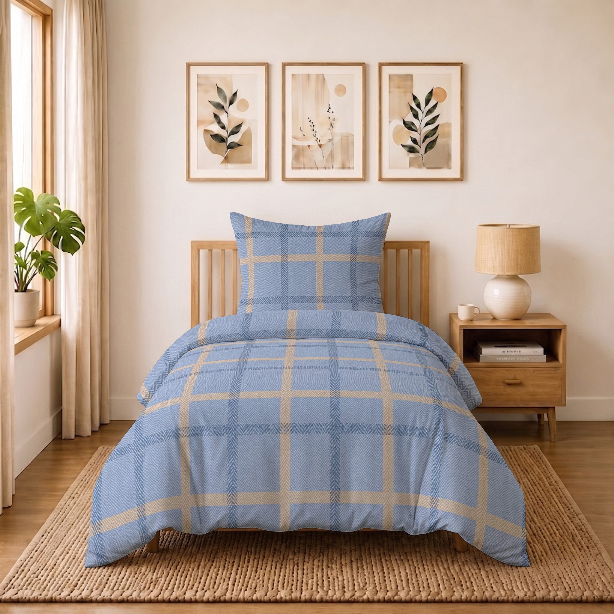Buymax Bettwäsche Peak Wendebettwäsche, Polycotton, 2 teilig, Bettbezug-Set 135x200 cm Reißverschluss, 60% Baumwolle, 40% Polyester