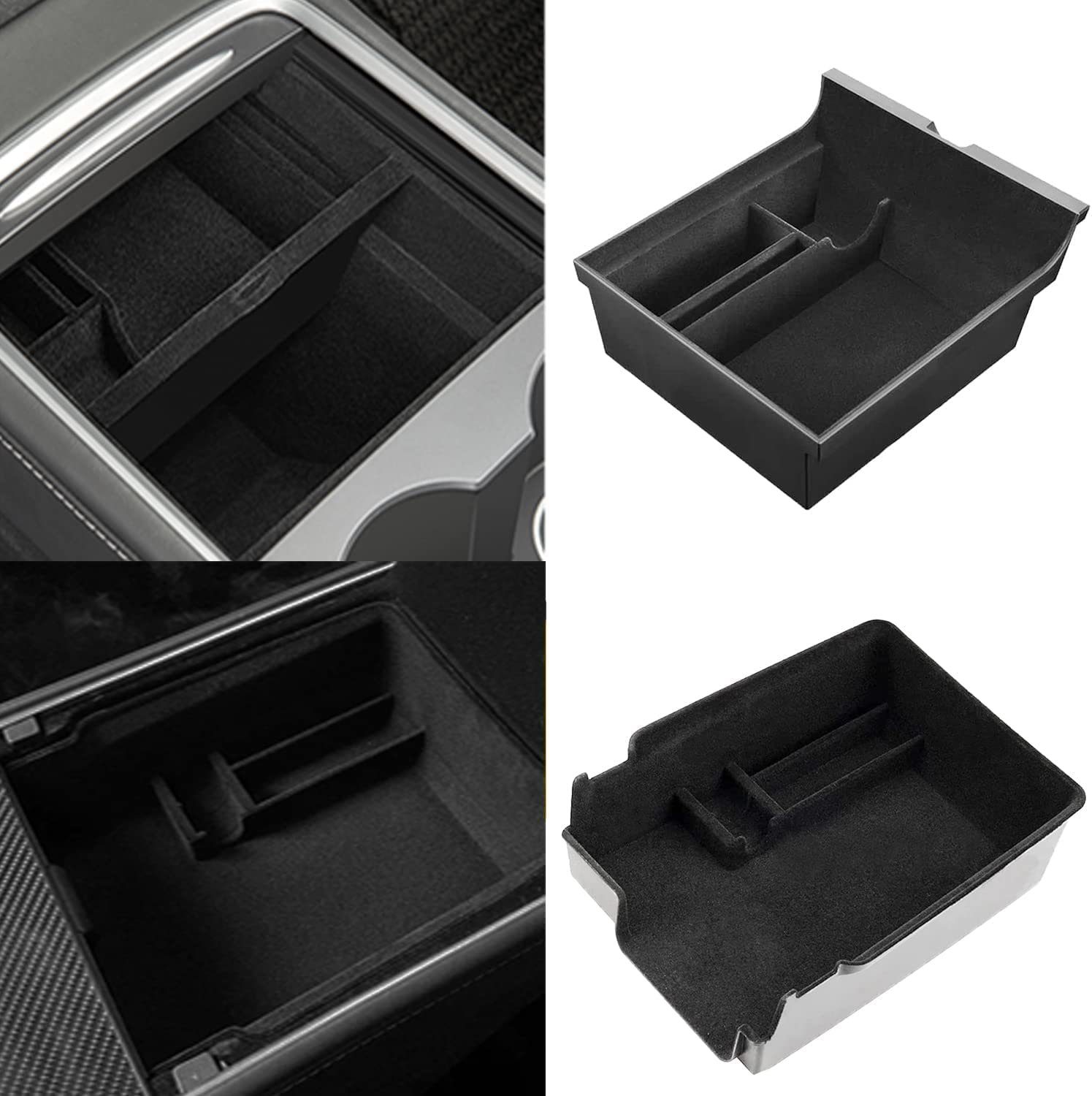 XDeer Organizer Mittelkonsole Organizer Armlehnenablage Zubehör für Tesla 2021-23 (2 St), für Tesla Model 3/Y - Telefon Karte Schlüssel Münzen