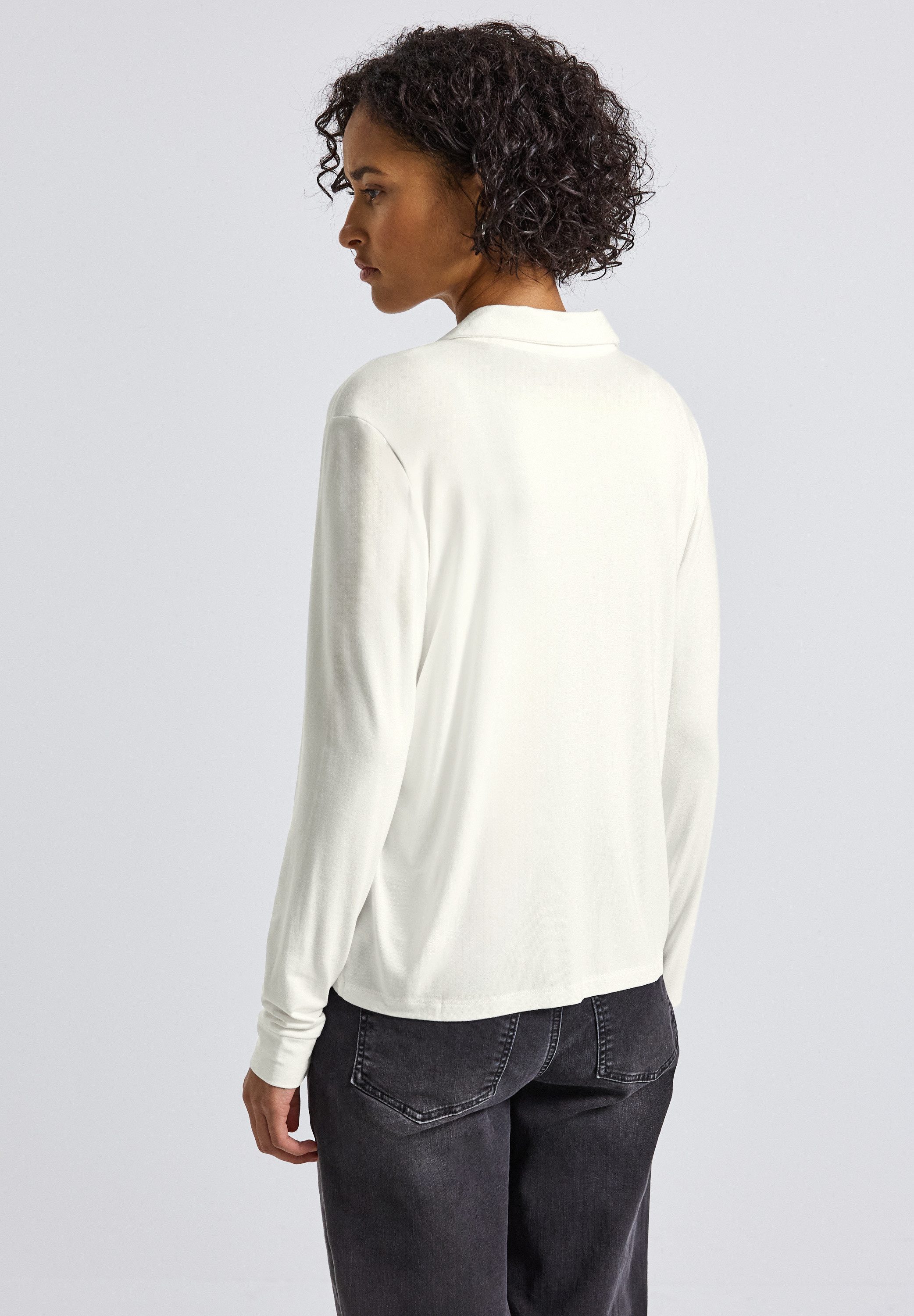 STREET ONE Langarmshirt Jersey-Shirt im Blusen-Look günstig online kaufen