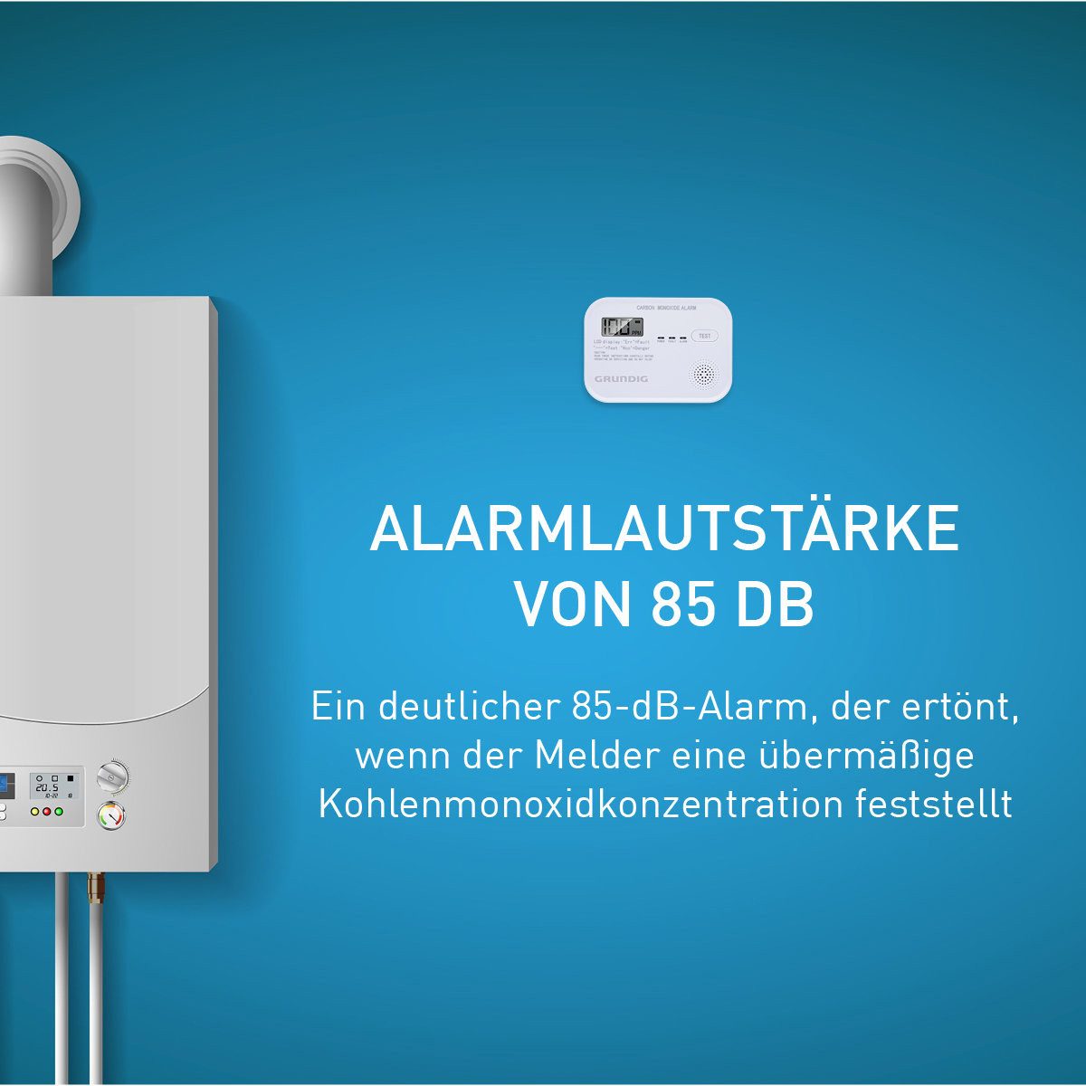 Grundig Grundig Kohlenmonoxid Melder Rauchmelder – Bild 4 von 5