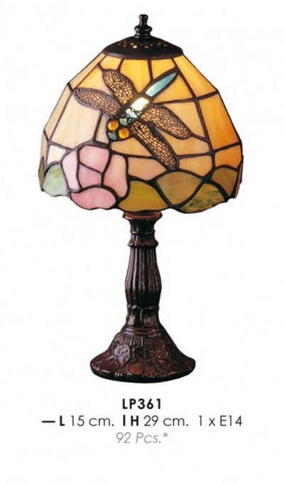 Casa Padrino Tischleuchte Tiffany Tischleuchte Durchmesser 15cm, Höhe 29cm LP361 Leuchte