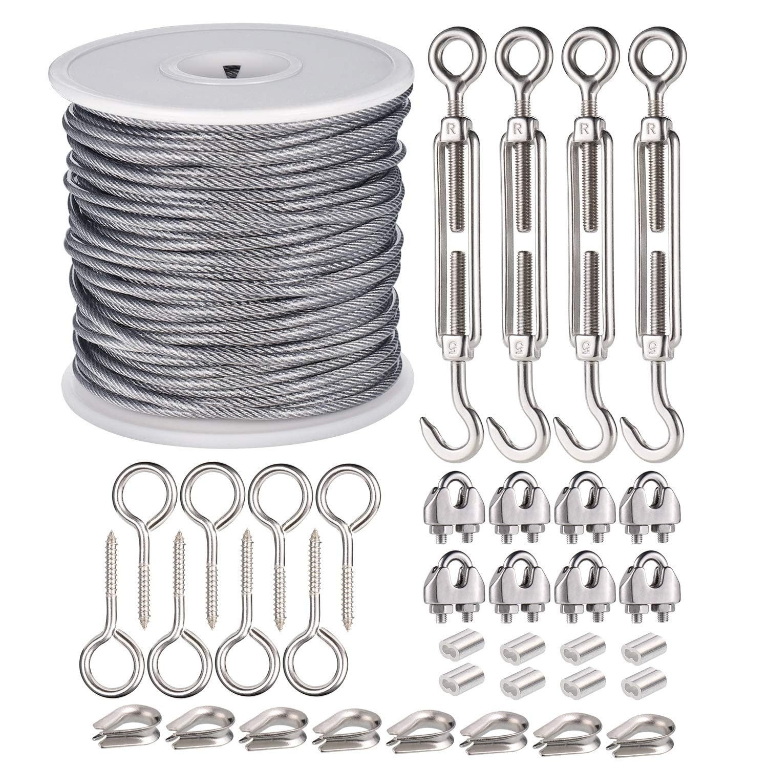 LuxusKollektion Multitool Kabelschloss Drahtseil 2mm 37 Stück Edelstahl 30M Ummantelt