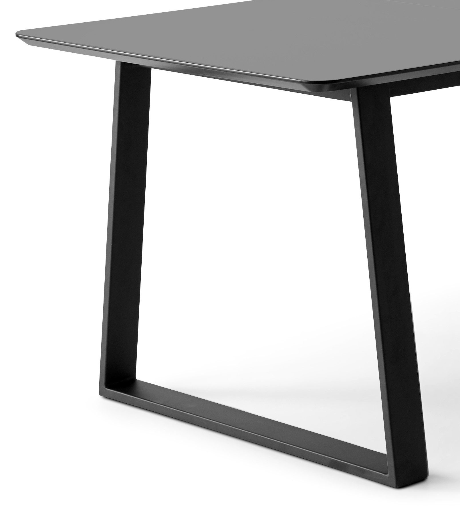 Metallgestell, Tischplatte Esstisch Trapez by MDF, Meza Hammel, 2 Graphit abgerundete Furniture Einlegeplatten Hammel