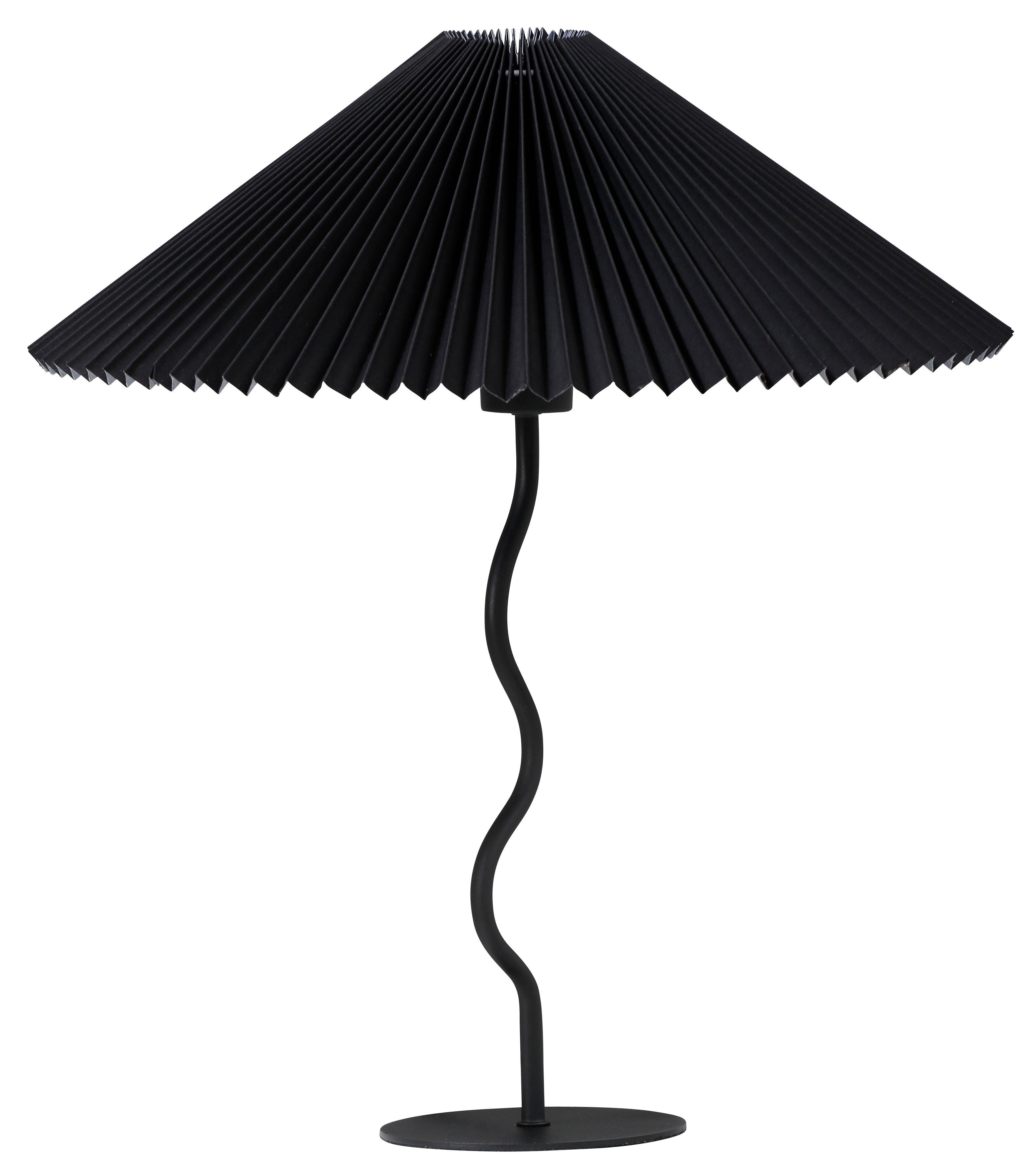 Sonnenschirm Letty, LeGer Tischlampe, Plisseeoptik Optik Leuchtmittel, Stoffschirm by Home ohne Lena Gercke Tischleuchte Papierlampe in schwarz/schwarz