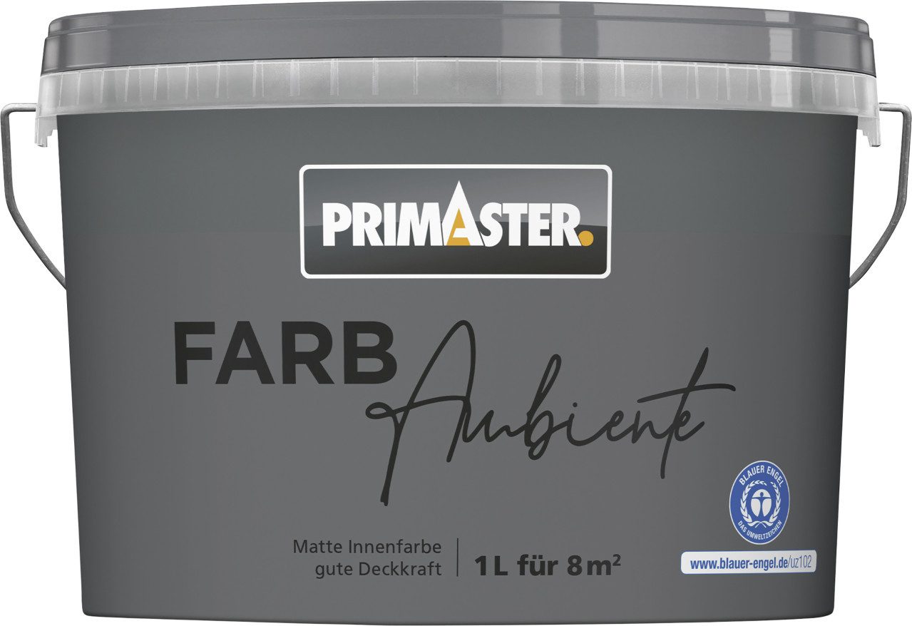 Primaster Wandfarbe Primaster Farbambiente Wandfarbe matt stahlgrau 1