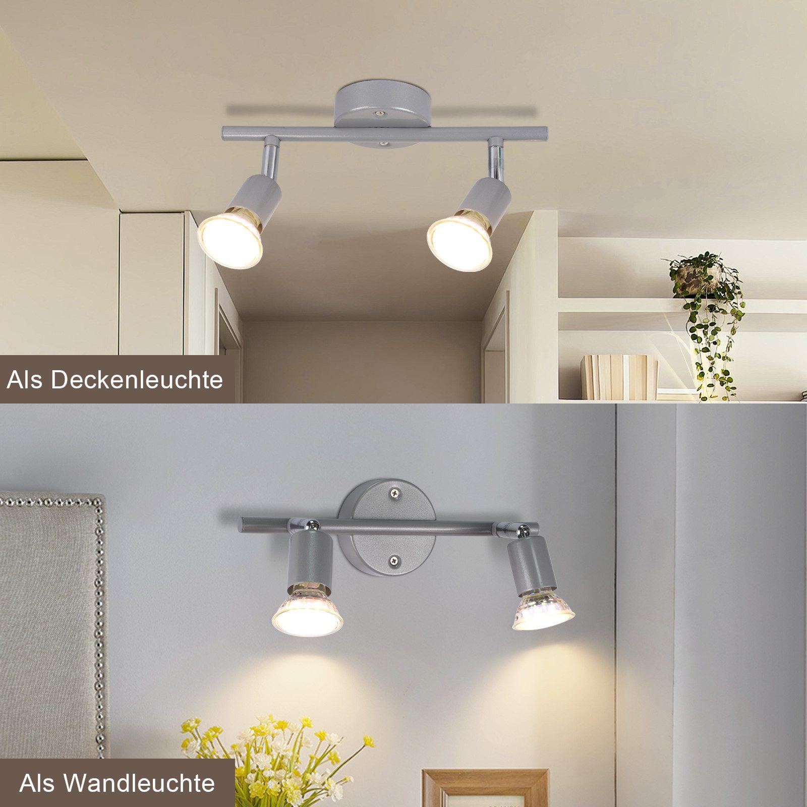 ZMH Deckenstrahler 1/2/3/4 Flammig GU10 Modern günstig online kaufen