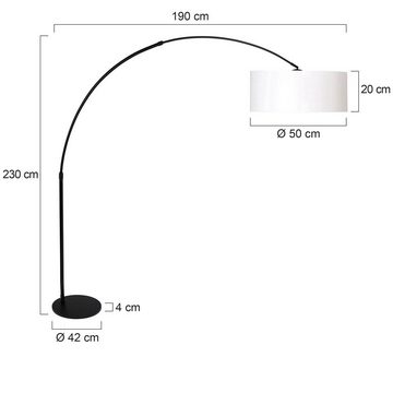 etc-shop LED Bogenlampe, Leuchtmittel nicht inklusive, Bogen Steh Lampe verstellbar Wohn Schlaf Zimmer Beleuchtung Chintz