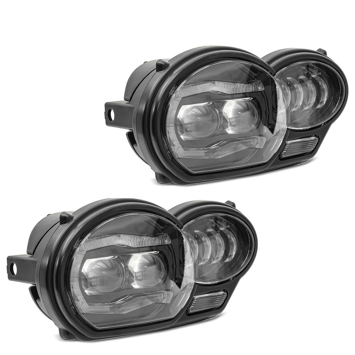 Lumitecs Halter 2x LED Scheinwerfer für BMW R 1200 GS 04-12 Hauptscheinwerfer mit ECE