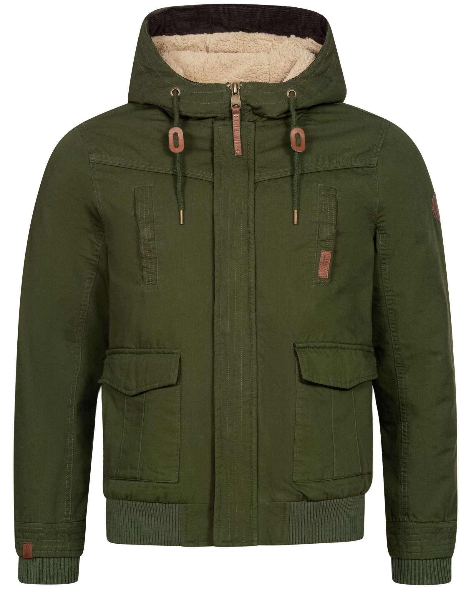 Winterjacke Alessandro mit Olive warmem Teddyfell Salvarini ASRigio