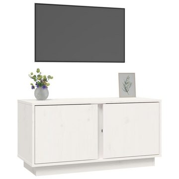 furnicato TV-Schrank Weiß 80x35x40,5 cm Massivholz Kiefer