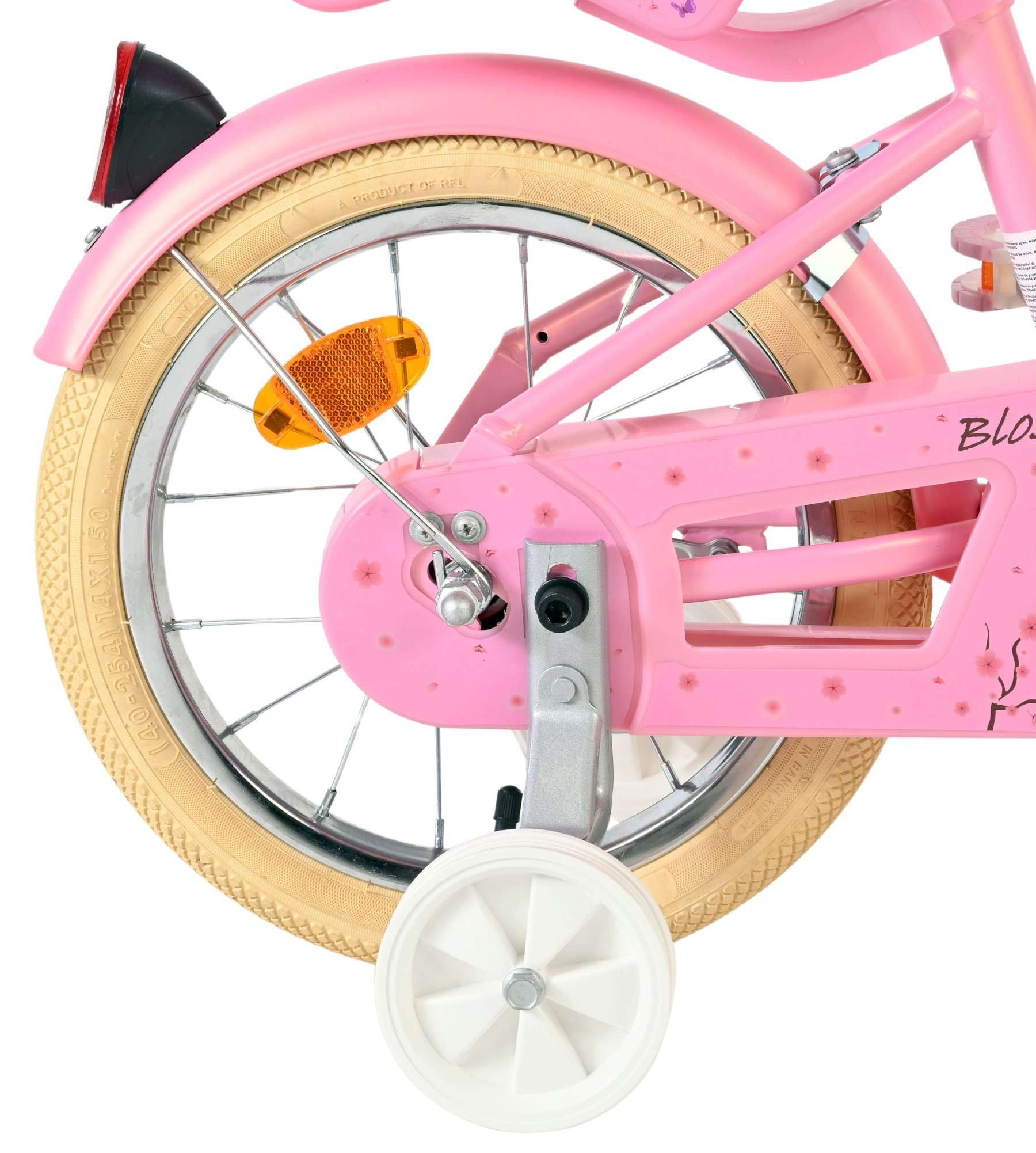 Volare Kinderfahrrad Blossom Mädchen 14 Zoll Rosa – mit Puppensitz & Stützrädern, 5–5 Jahre – Bild 2 von 5
