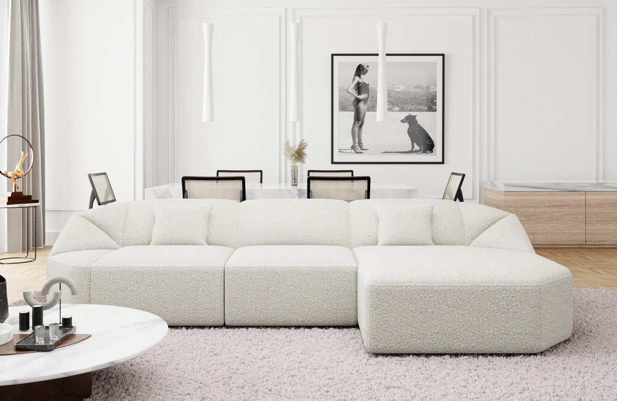 Sofa Dreams Ecksofa Luxus Polster Boucle Stoff Sofa Cabrera L Form kurz Stoffsofa, Loungesofa, Eckcouch