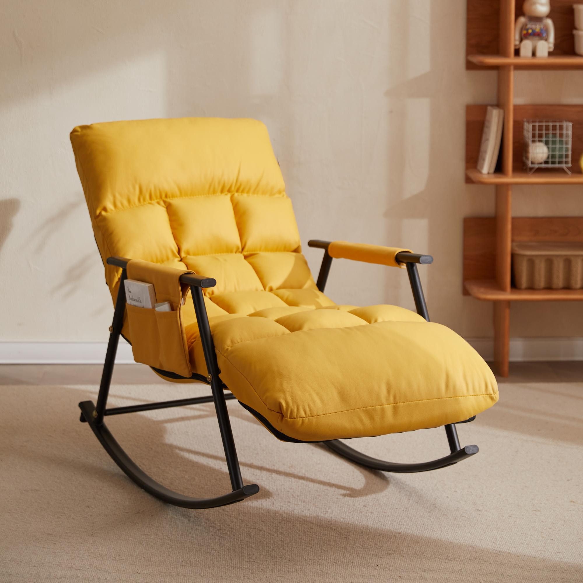 POPOLIC Schaukelstuhl Ergonomischer Schaukelstuhl/Liegesessel 140x60x96cm - Verstellbar