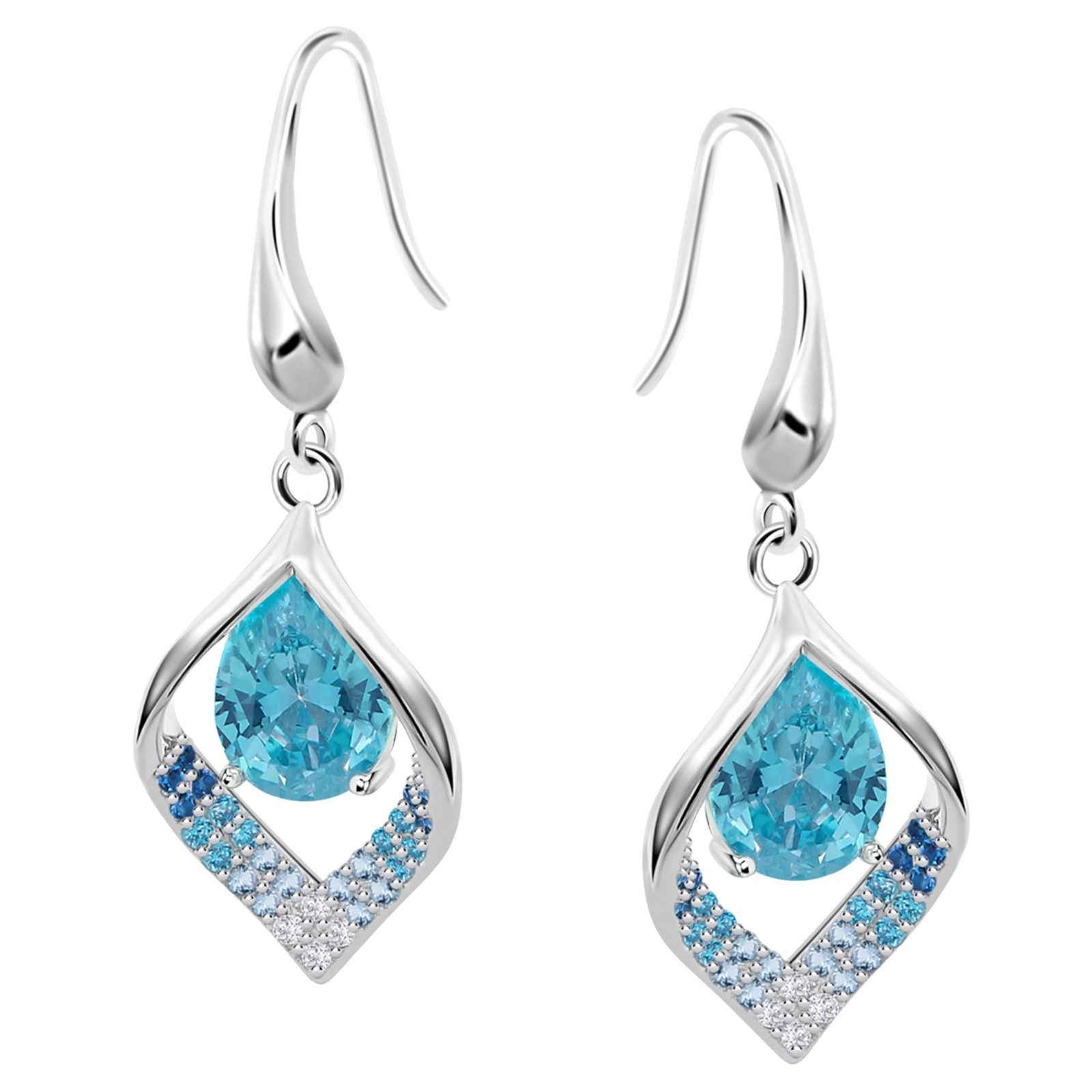 Paar Ohrhänger LOTUS Silver Zirkoniastein 925 Silber