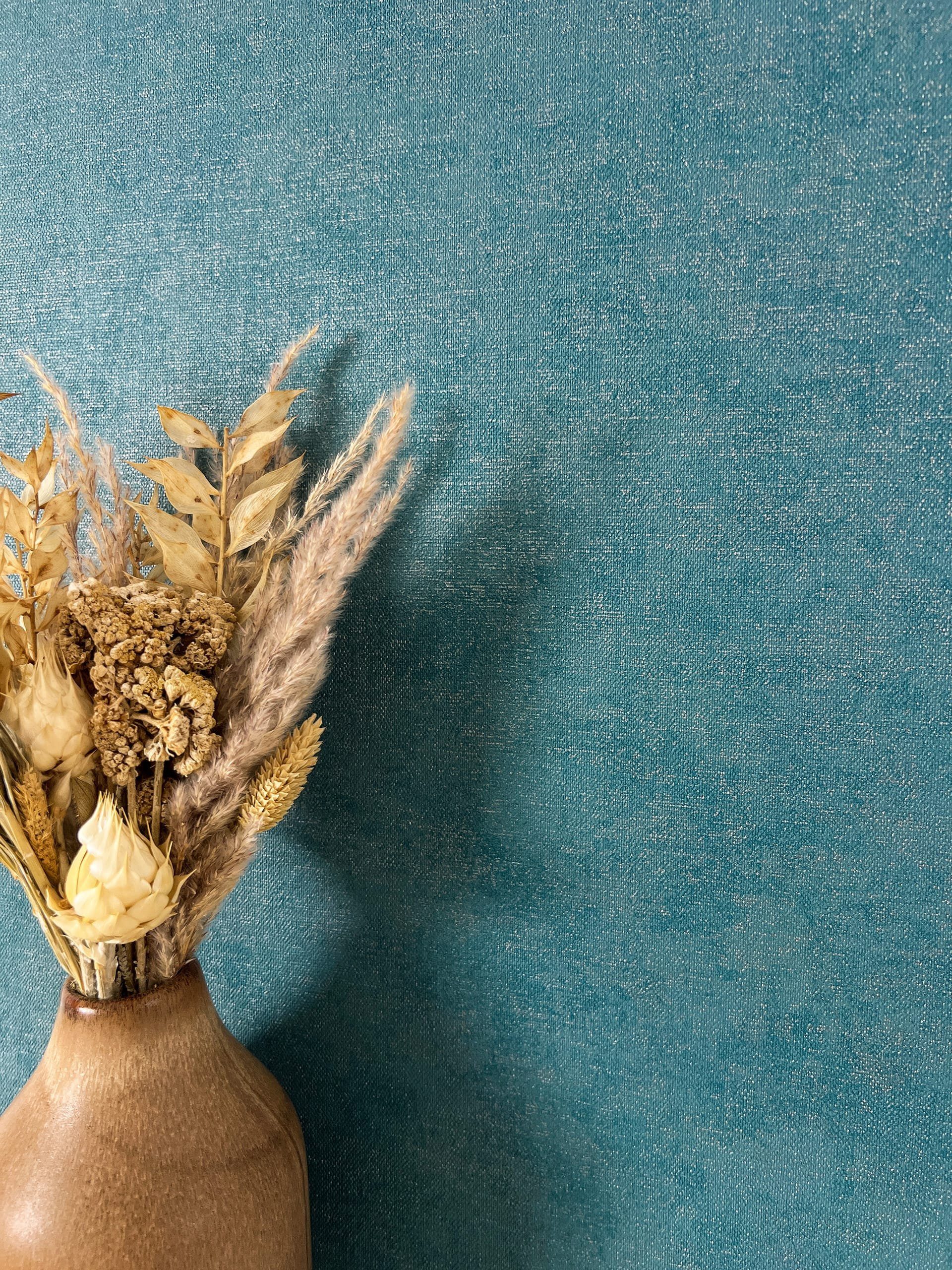 Newroom Vliestapete Co. 30 Deep Petrol Tapete Universal Unifarbe,Struktur,Leicht glänzend, Petrol Tapete Modern Unifarbe - Einfarbig Leinen-Optik Uni Minimalistisch Struktur Leicht glänzend für Wohnzimmer Schlafzimmer Küche, Einfarbig