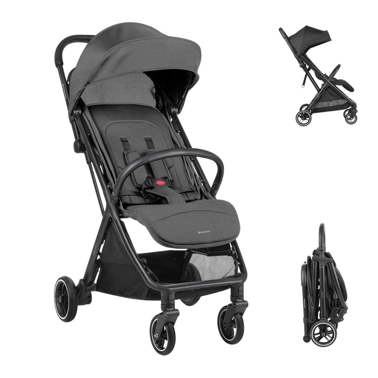 Kikkaboo Kinder-Buggy Kinderwagen Buggy Lauren, verstellbar faltbar Aluminiumrahmen bis 22 kg