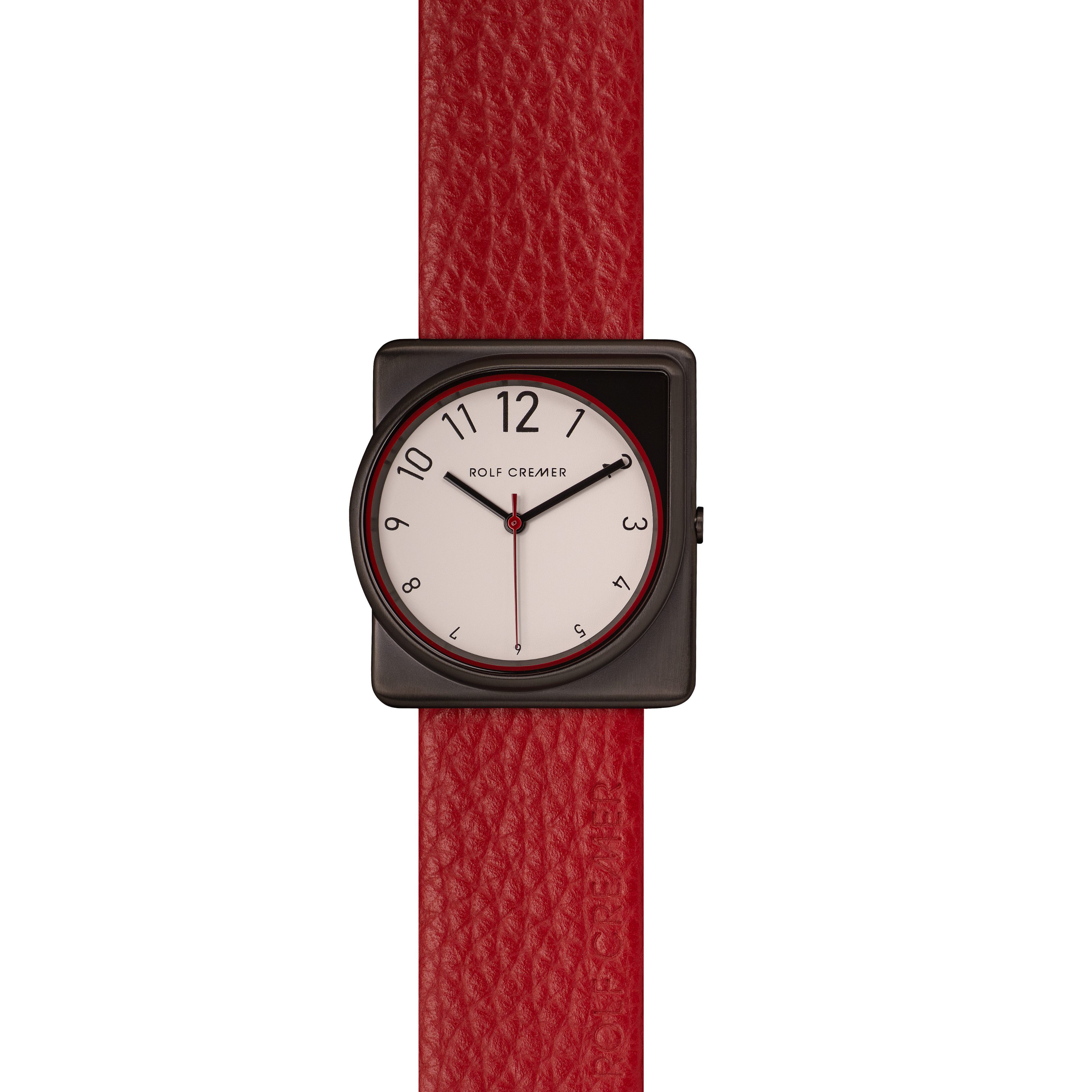 Rolf Cremer Quarzuhr Rolf Cremer Fusion Unisexuhr 508804 Rot, Schwarz Leder, (1-tlg)