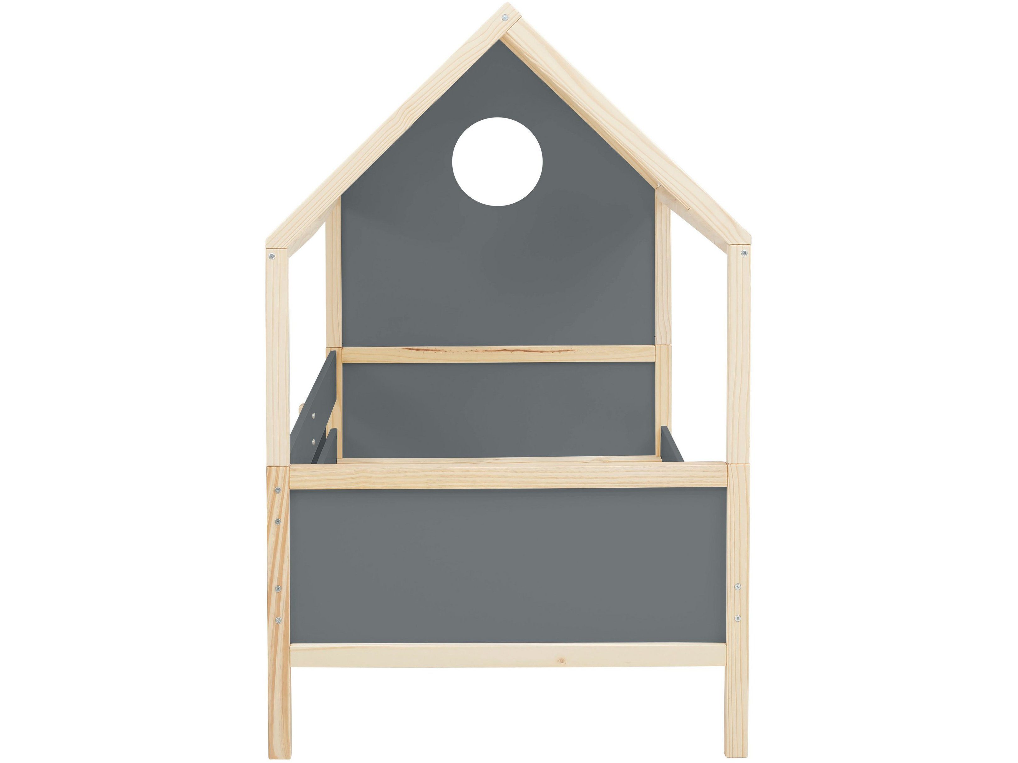 loft24 Hausbett Bob, Kinderbett, Bettgestell mit Dach, Kiefer, MDF, 90x200 cm