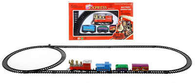 Spetebo Weihnachtsszene »Mini Zug mit Lokomotive, Waggons und Schienen«, beweglich