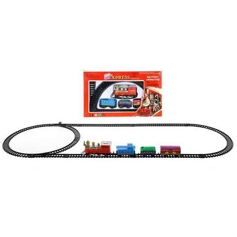 Spetebo Weihnachtsszene Mini Zug mit Lokomotive, Waggons und Schienen, beweglich