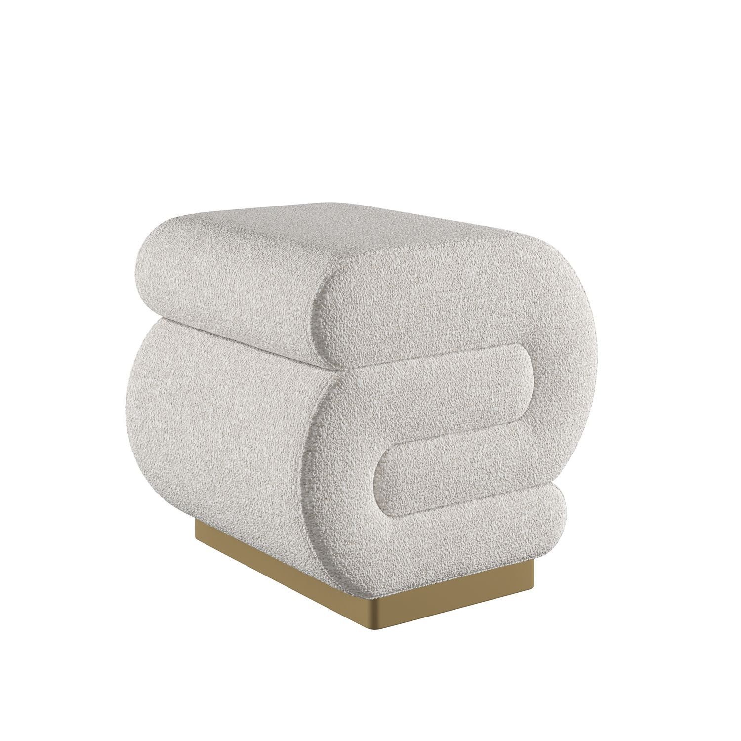 Skye Decor Pouf Sally (1-St), Bouclé-Bezug, Metallbeine, montiert geliefert