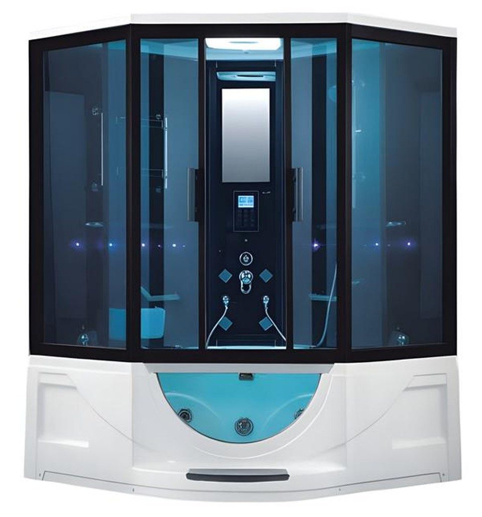 Xlmoebel Dampfdusche Multifunktionsdusche von XLMOEBEL mit Massagedüsen und LED-Beleuchtung, BxT: 165x165 cm, Duschkabine, 1-tlg., Multifunktionsdusche mit Massagedüsen und LED, Made in Europa