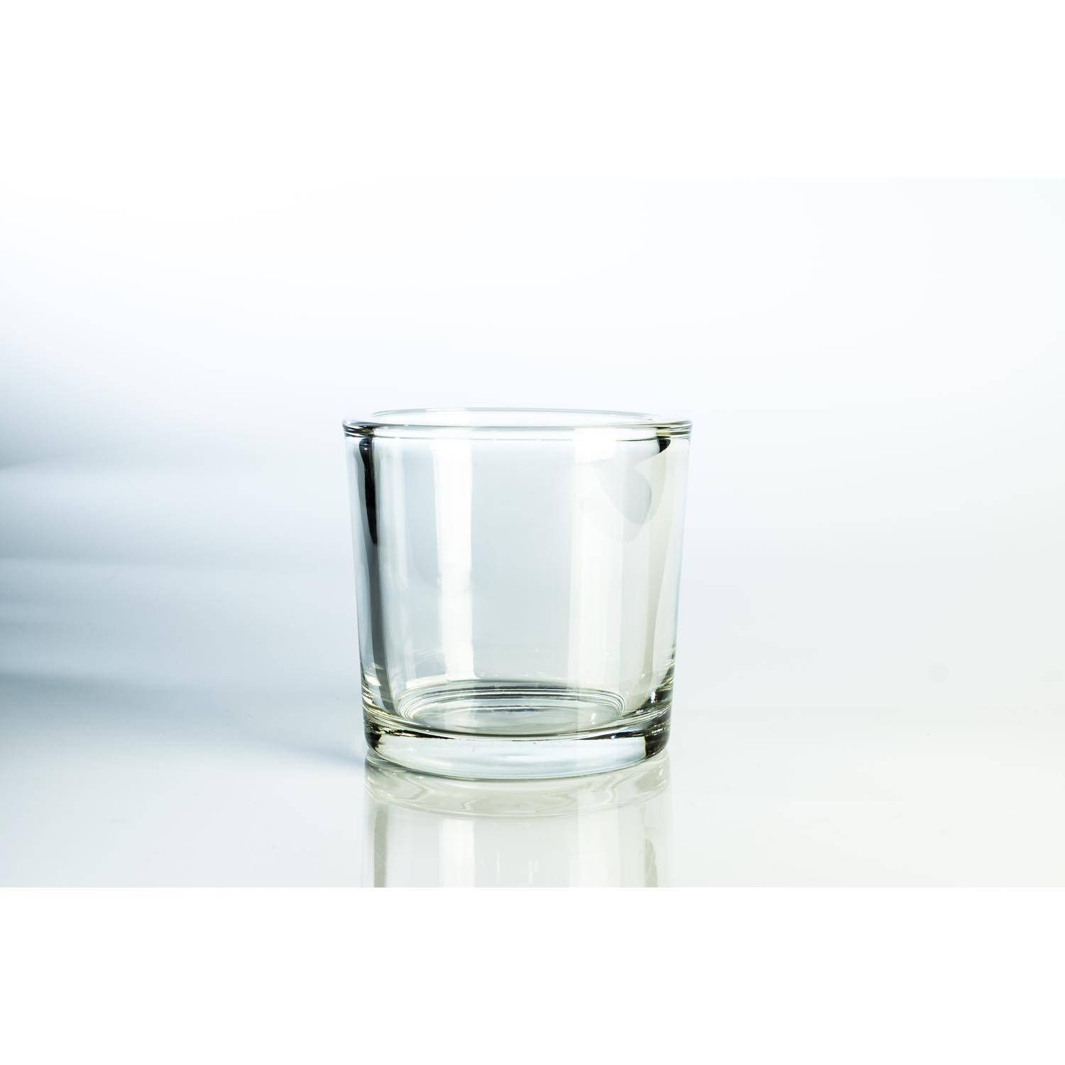 INNA-Glas Blumentopf Großes Teelicht - Windlicht Glas John, klar, 12cm, Ø 12cm - Dekoglas