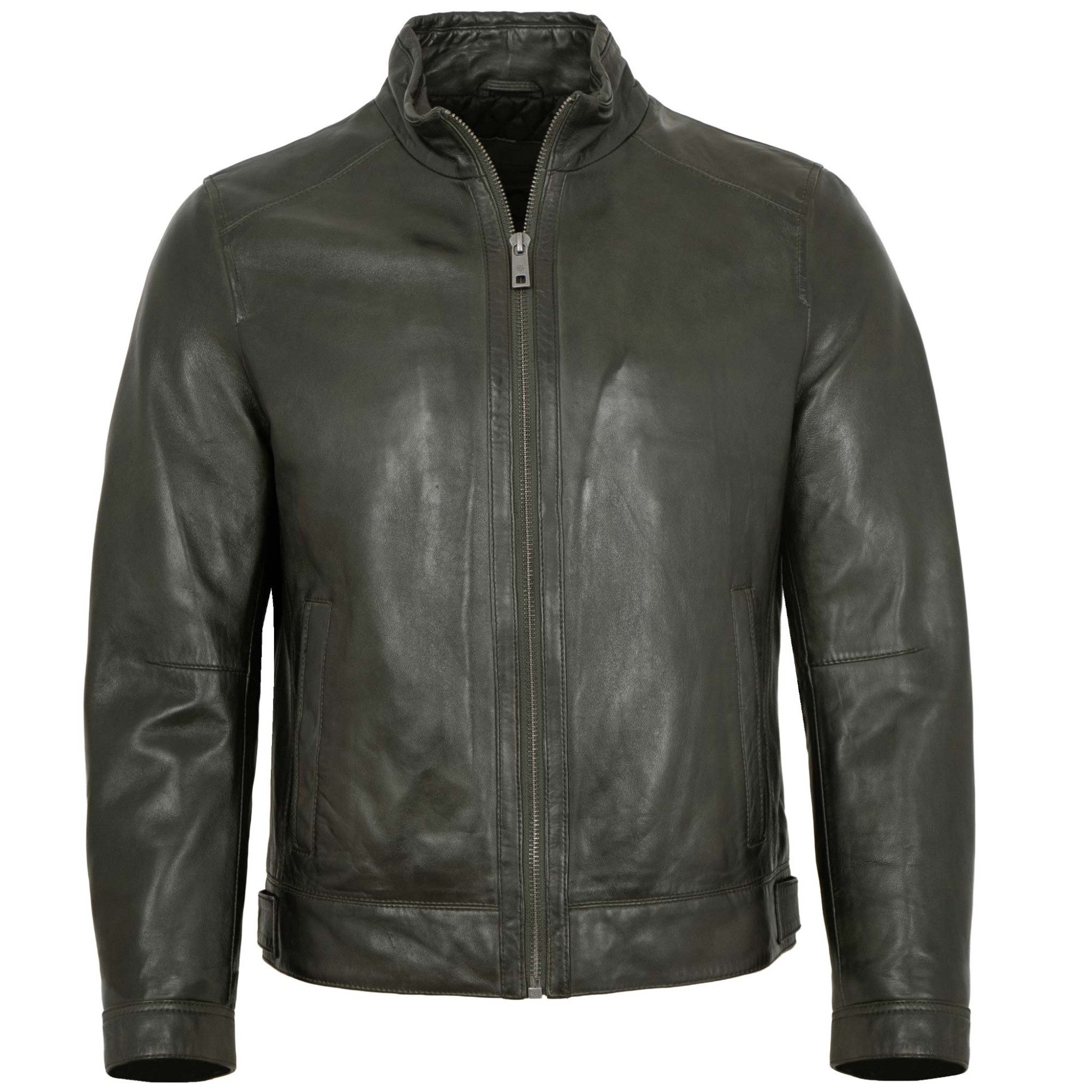 Milestone Lederjacke MSBarney Milestone - Herren Lederjacke Lammnappa olive