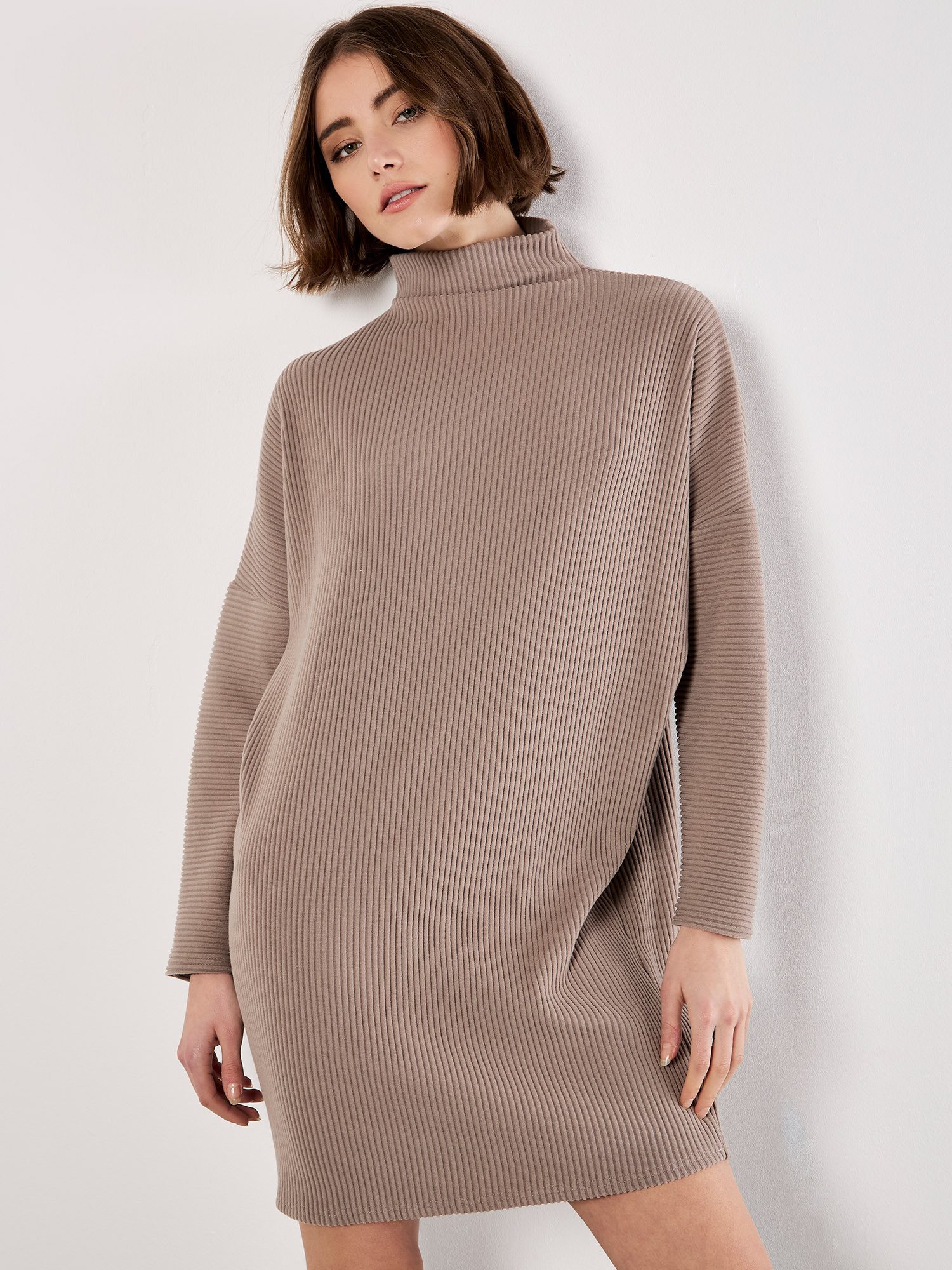 Apricot Strickkleid Cocoon Dress, in Rippoptik günstig online kaufen