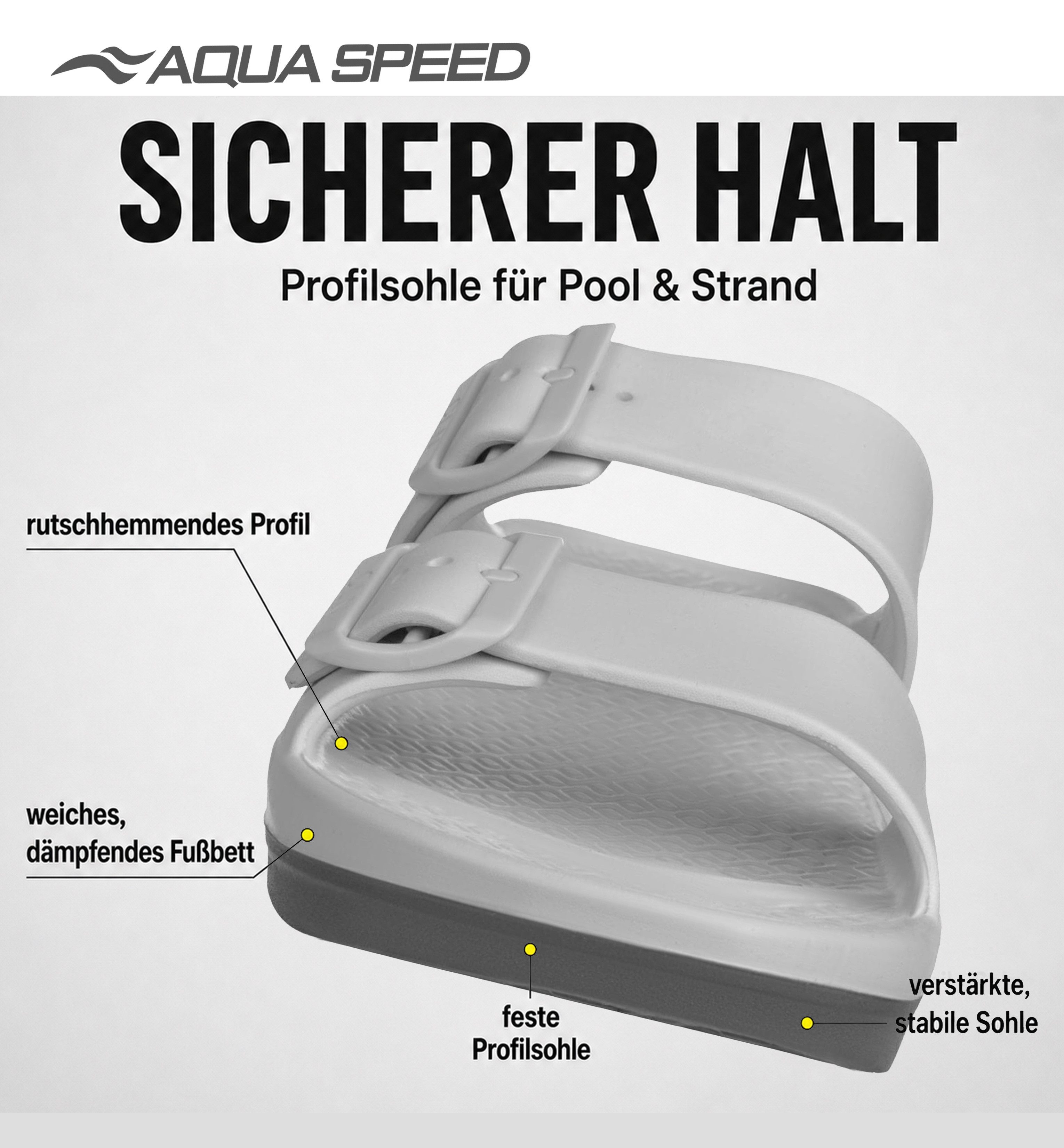 Aqua Speed Badelatschen ALICANTE Damen + Mikrofaserhandtuch Gr. 36-41 Badesandale