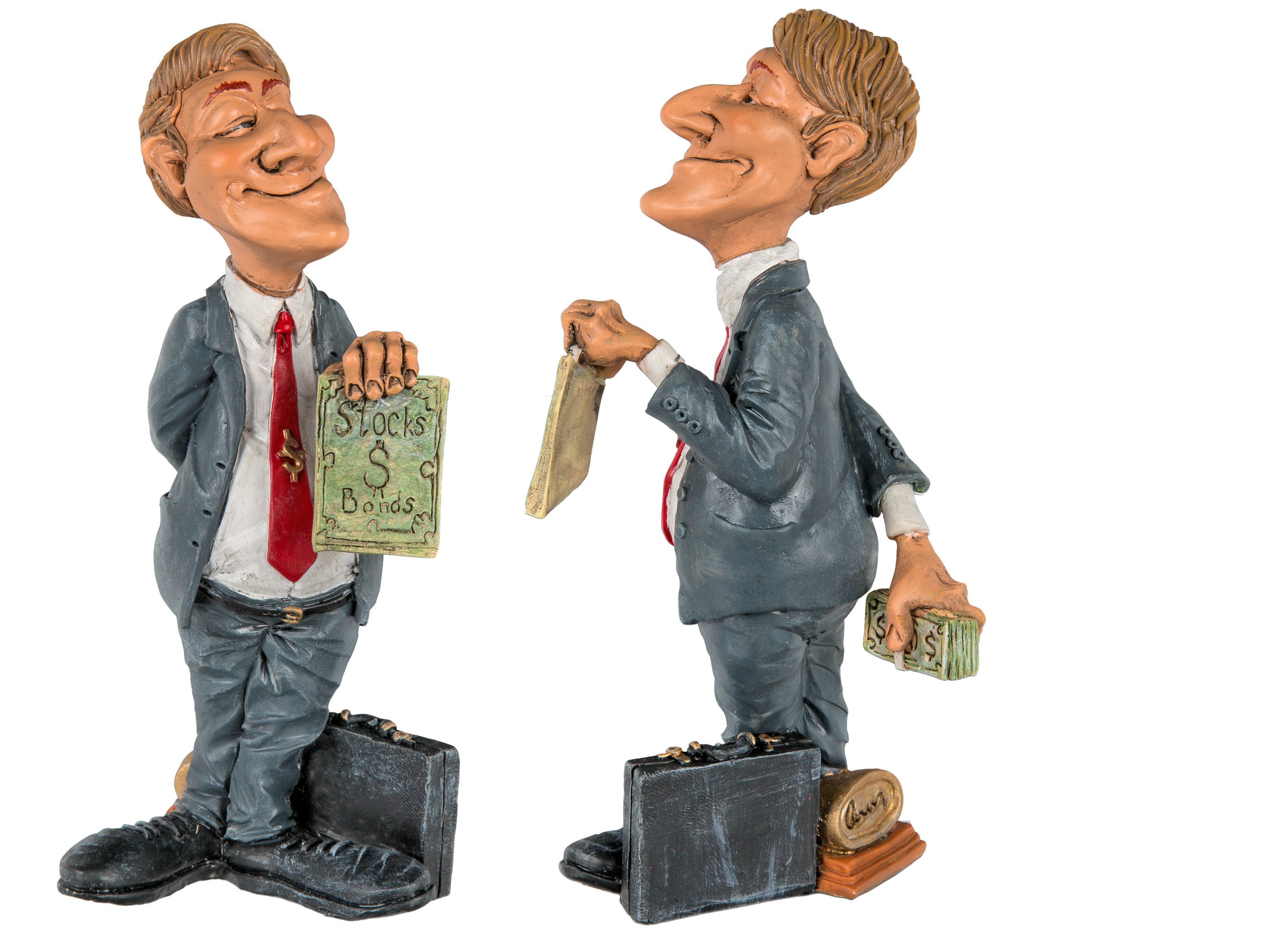 Dekofigur ootb Polyresin-Figur, Geschäftsmann, Mehrfarbig, 19.5 x 10.3 x 13.5 cm