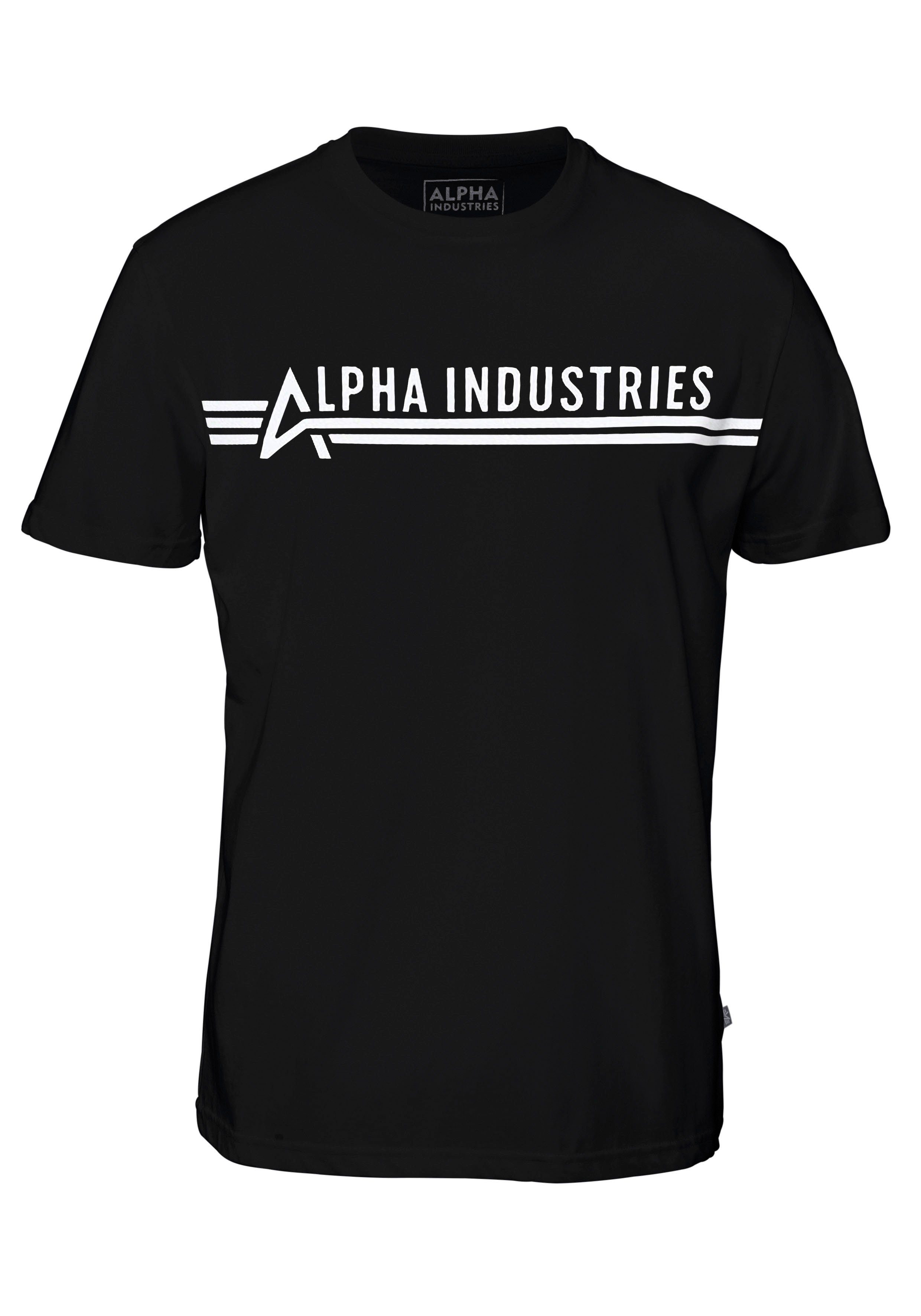 Rundhalsshirt black white T ALPHA INDUSTRIES Alpha Industries