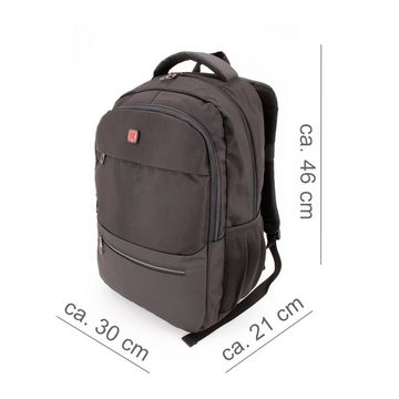 SHG Freizeitrucksack Schulrucksack Sportrucksack Laptoprucksack (schwarz), Cityrucksack Backpack Notebook_Rucksack 15,6"