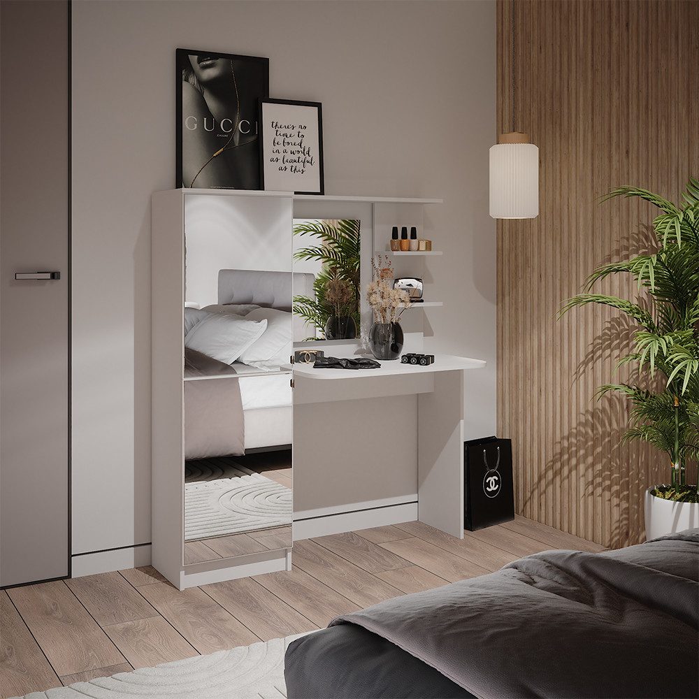 Vicco Schminktisch Jasmin, Weiß, 123 cm günstig online kaufen