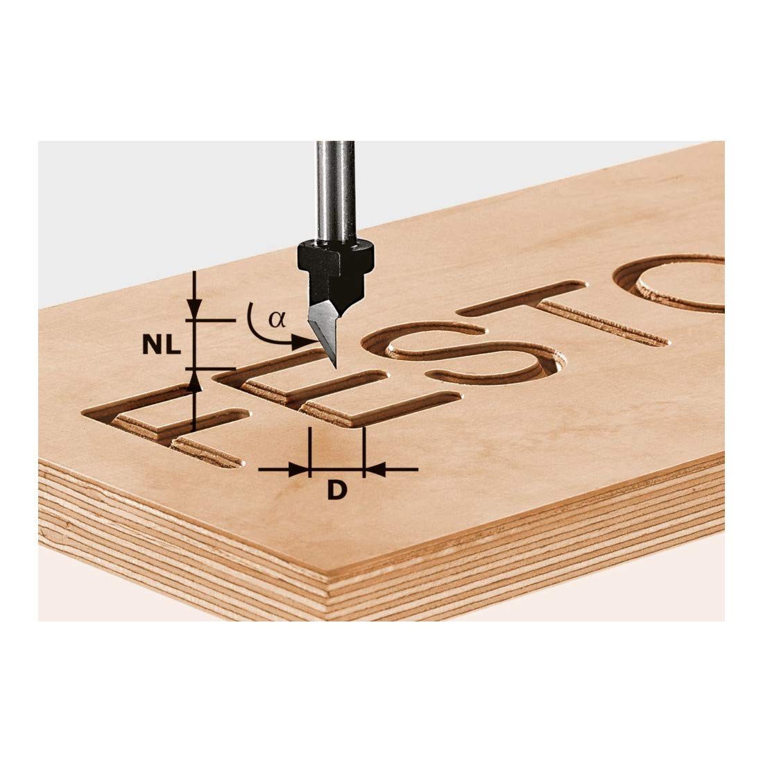 FESTOOL Fräse Festool Schriftenfräser HS Schaft 8 mm HS S8 D11/60°