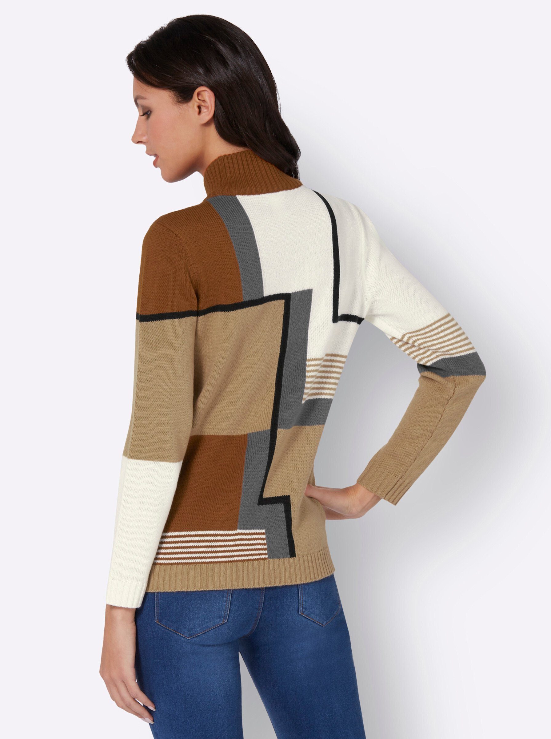 Sieh an! Strickpullover Stehkragenpullover günstig online kaufen