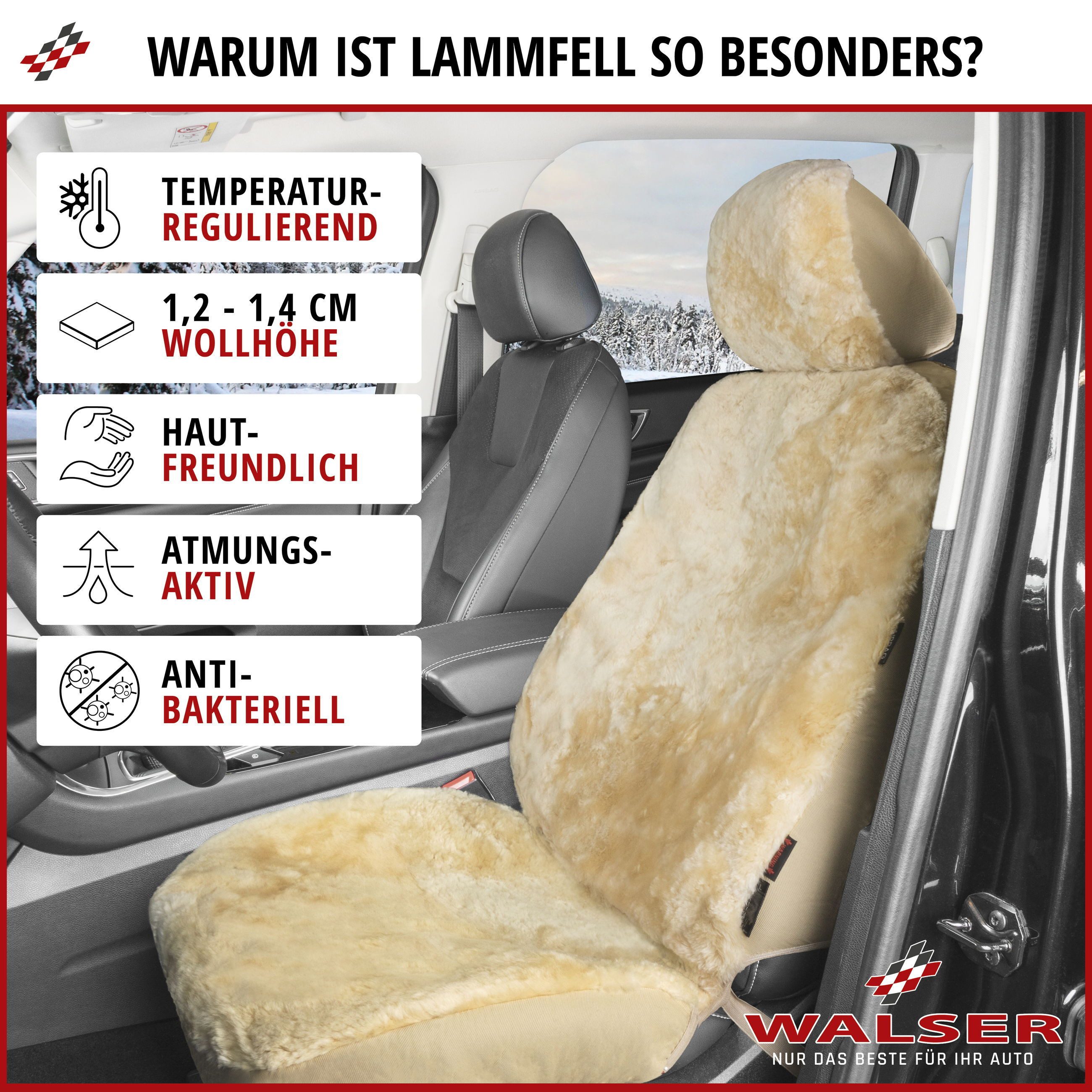 WALSER Autositzbezug Autositzbezug Iva, 1 Vordersitzbezug 1tlg, 1 Kopfstützenbezug, 2-tlg.