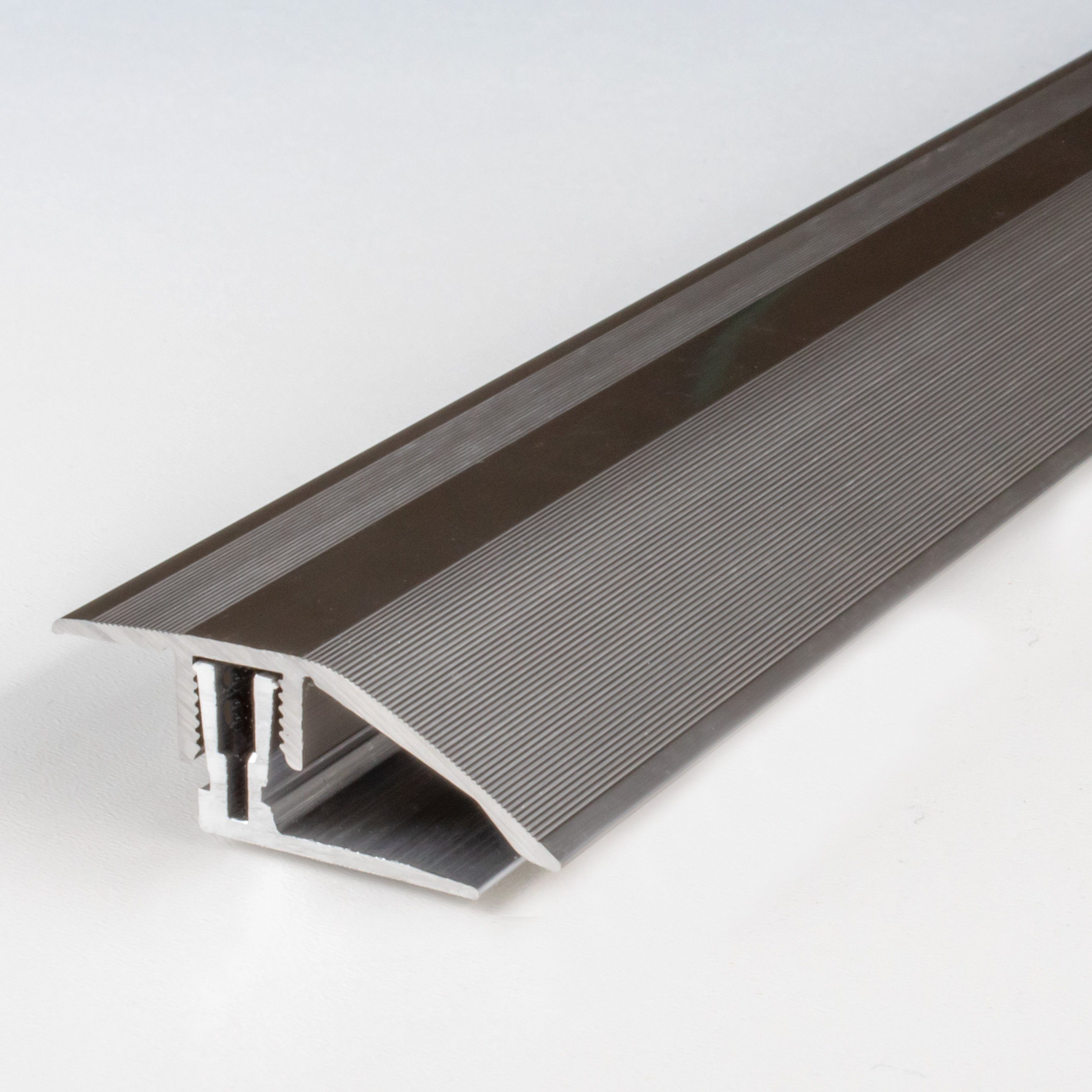 PROVISTON Anpassprofil Aluminium, 41 x 11 - 15 x 1000 mm, Edelstahloptik, Anpassungsprofil