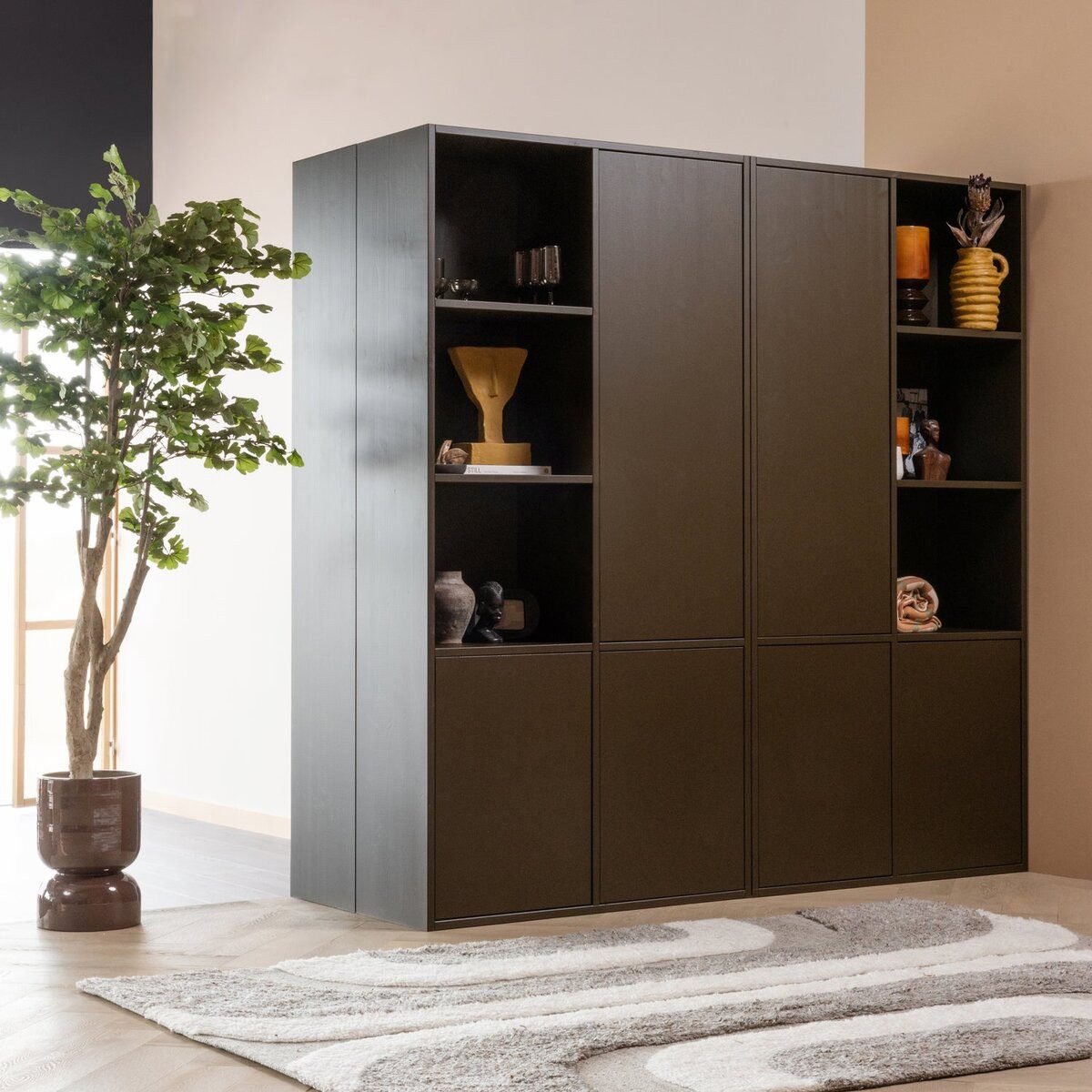 WOOOD Mehrzweckschrank Modernes Push-to-Open-System, geräumiger Stauraum