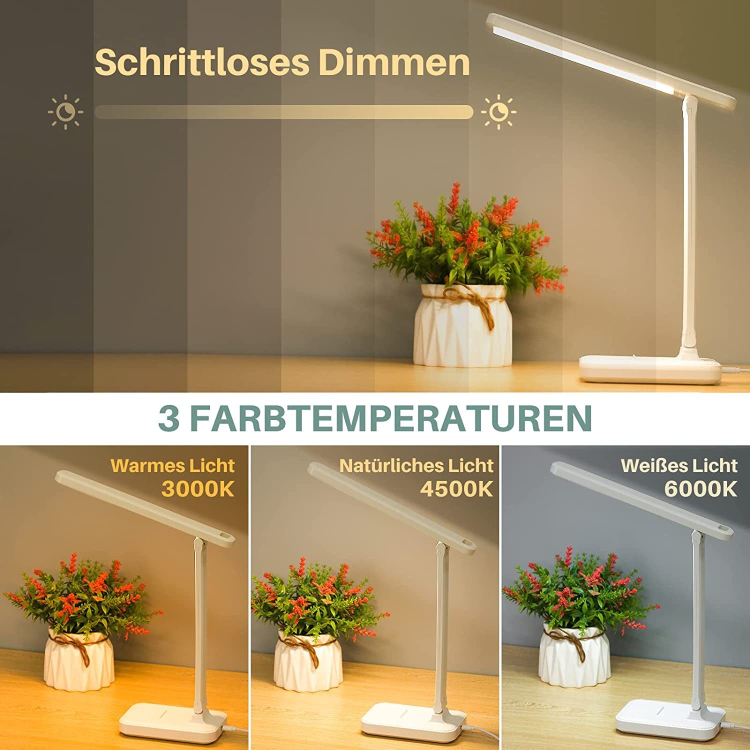 ibettertec LED Schreibtischlampe Schreibtischlampe LED Dimmbare günstig online kaufen
