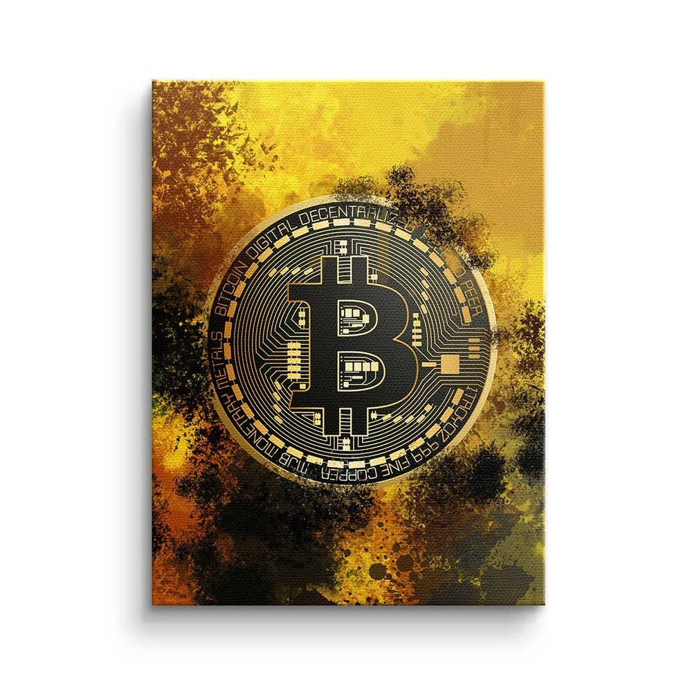 DOTCOMCANVAS® Leinwandbild, Motivation - Crypto - - Wild Leinwandbild Bitcoin Rahmen Premium Trading - ohne