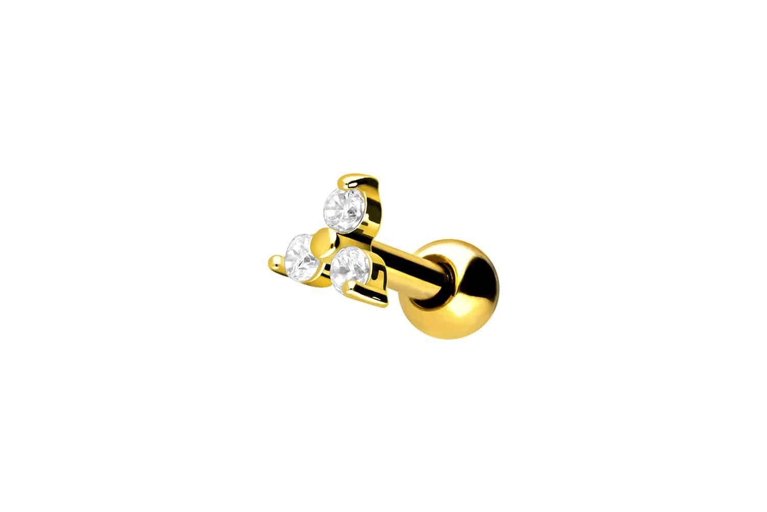 Piercing-Set Chirurgenstahl Ohrpiercing KRISTALLBLUME