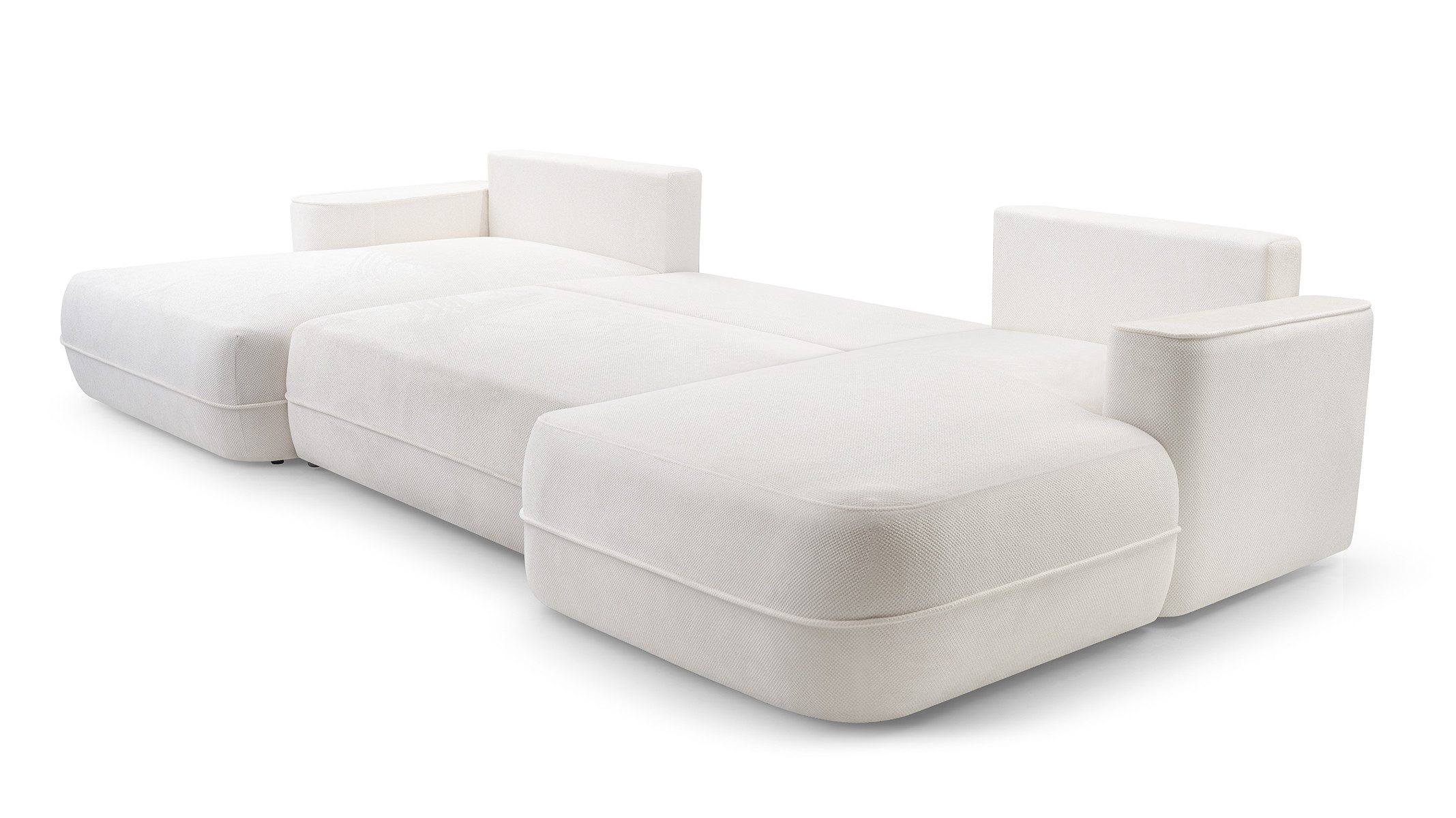 Beautysofa Ecksofa FIERO U mit Schlaffunktion, großzügiges U-Sofa mit Delphin-Mechanismus, Liegefläche 304×140 cm