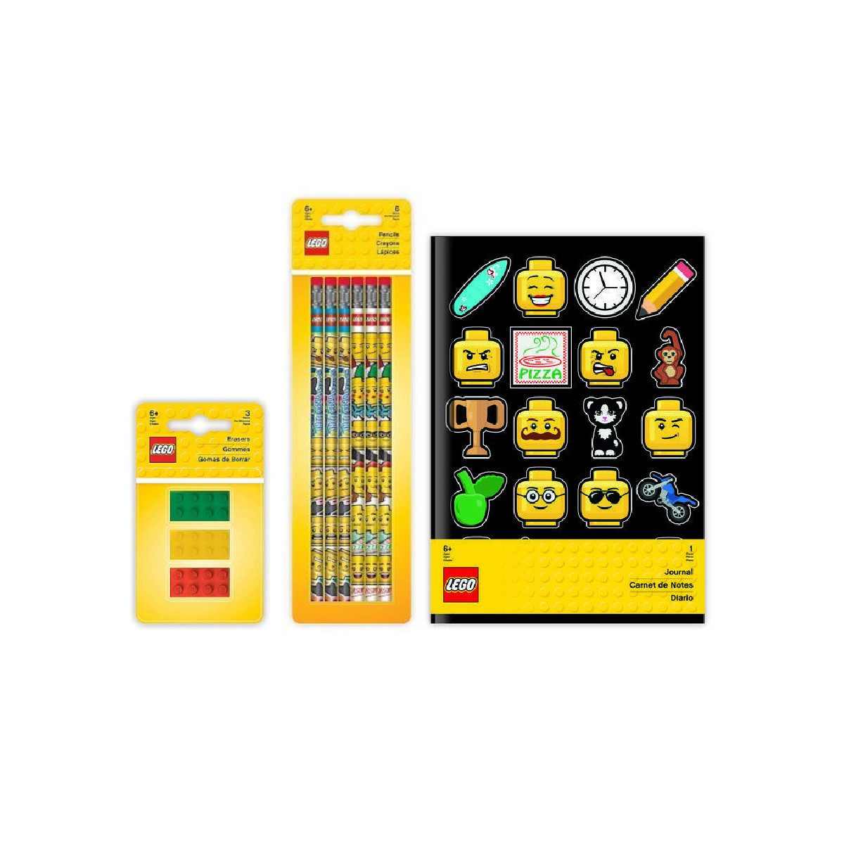 LEGO® Malstift Schreib-Set (Radiergummis, Bleistifte, Notizbuch)