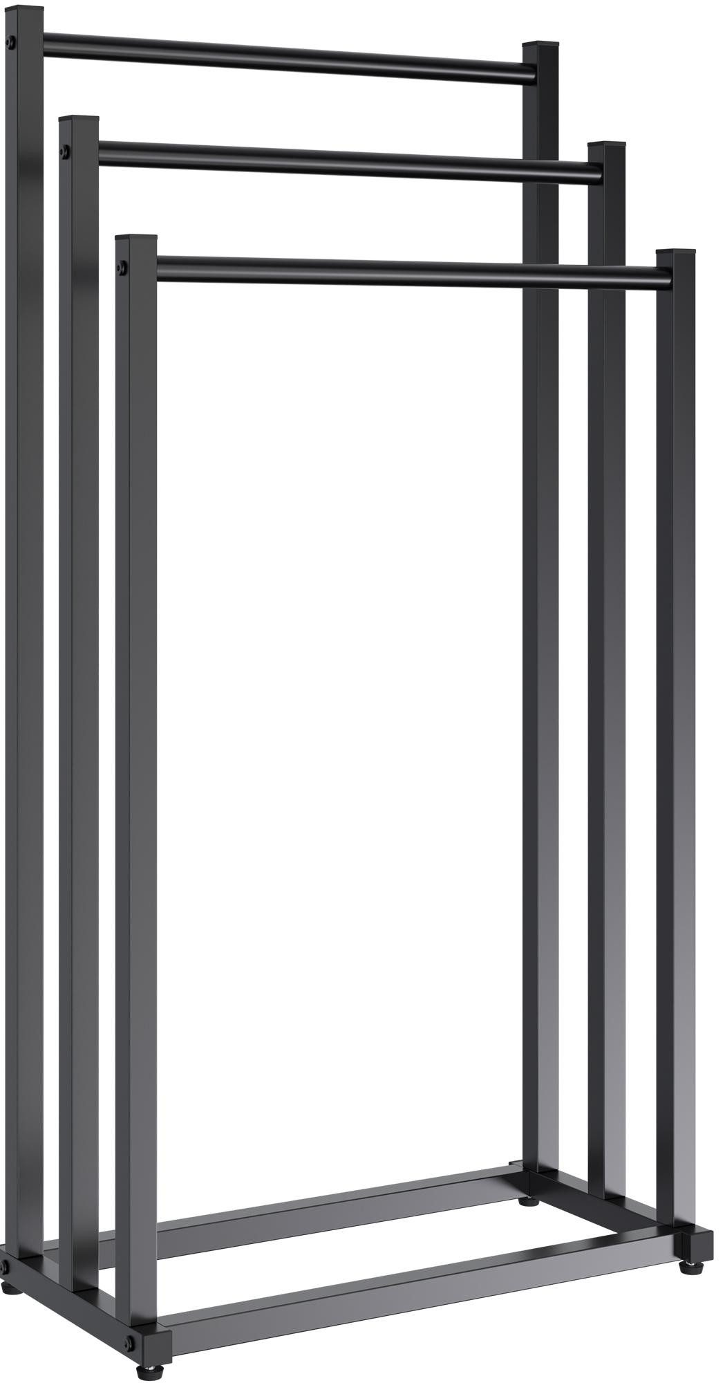 TPFLiving Handtuchhalter Serano, Maße (TxBxH): 22 x 45 x 85cm - Farbe: schw günstig online kaufen