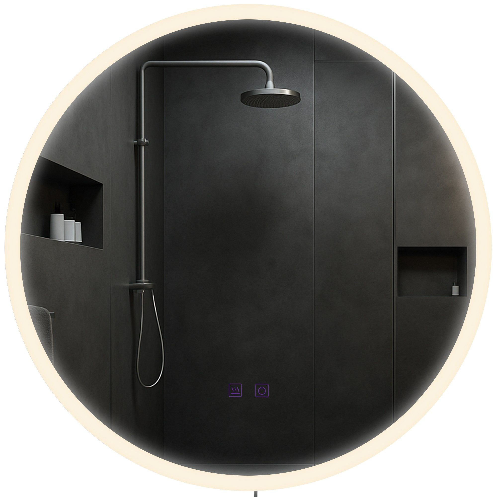 CLP Wandspiegel Laconia (1er), Bluetooth-Lautsprecher, Anti-Fog, LED-Licht, IP44