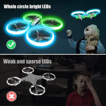 AVIALOGIC Q9s Drone für Kinder mit Höhehalten und Kopflosem Modus Drohne (mit Blauen & Grünen Lichter und 2 Akkus,Spielzeug Drohne für Kinder)