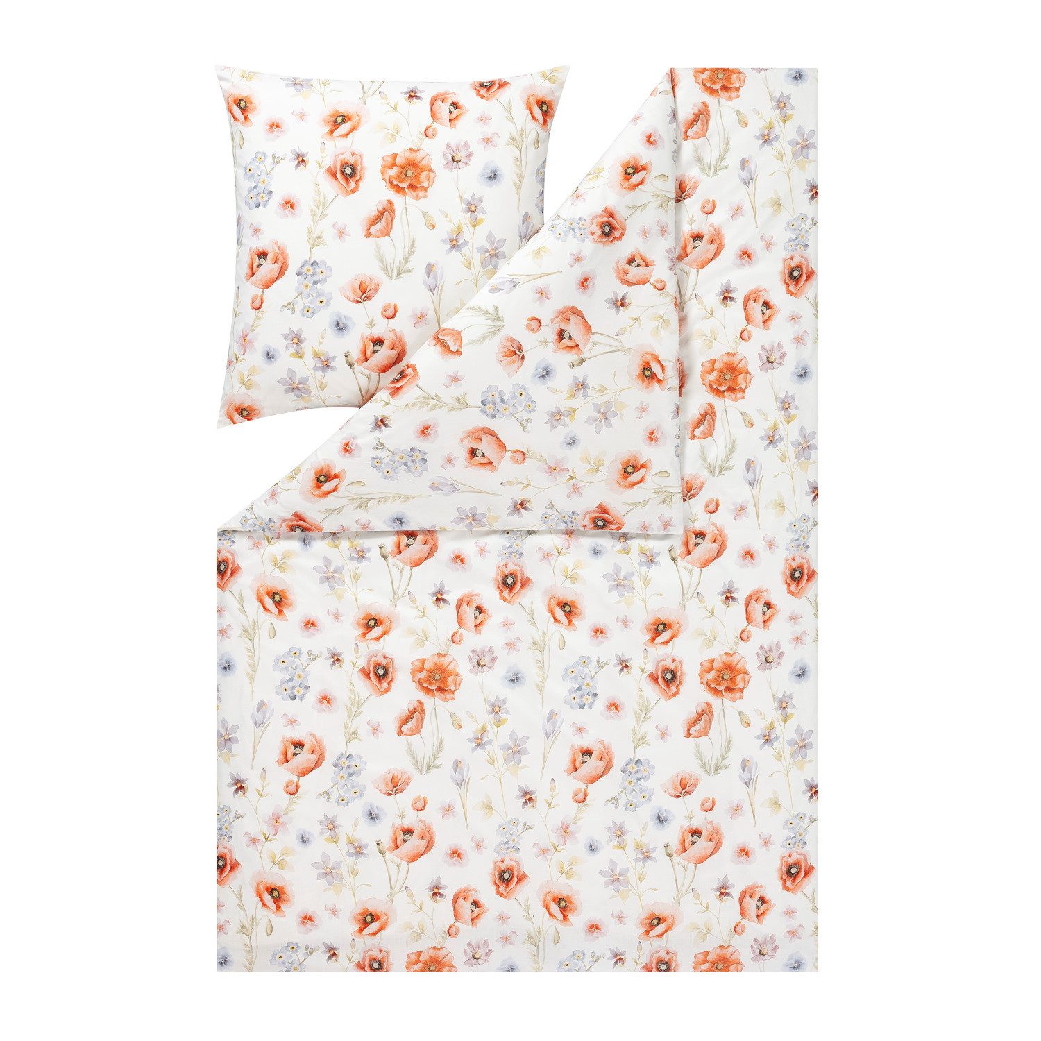 Estella Bettwäsche Estella Interlock Jersey Bettwäsche Elysia 6884-945 mohn Blume 135x200, 2 teilig