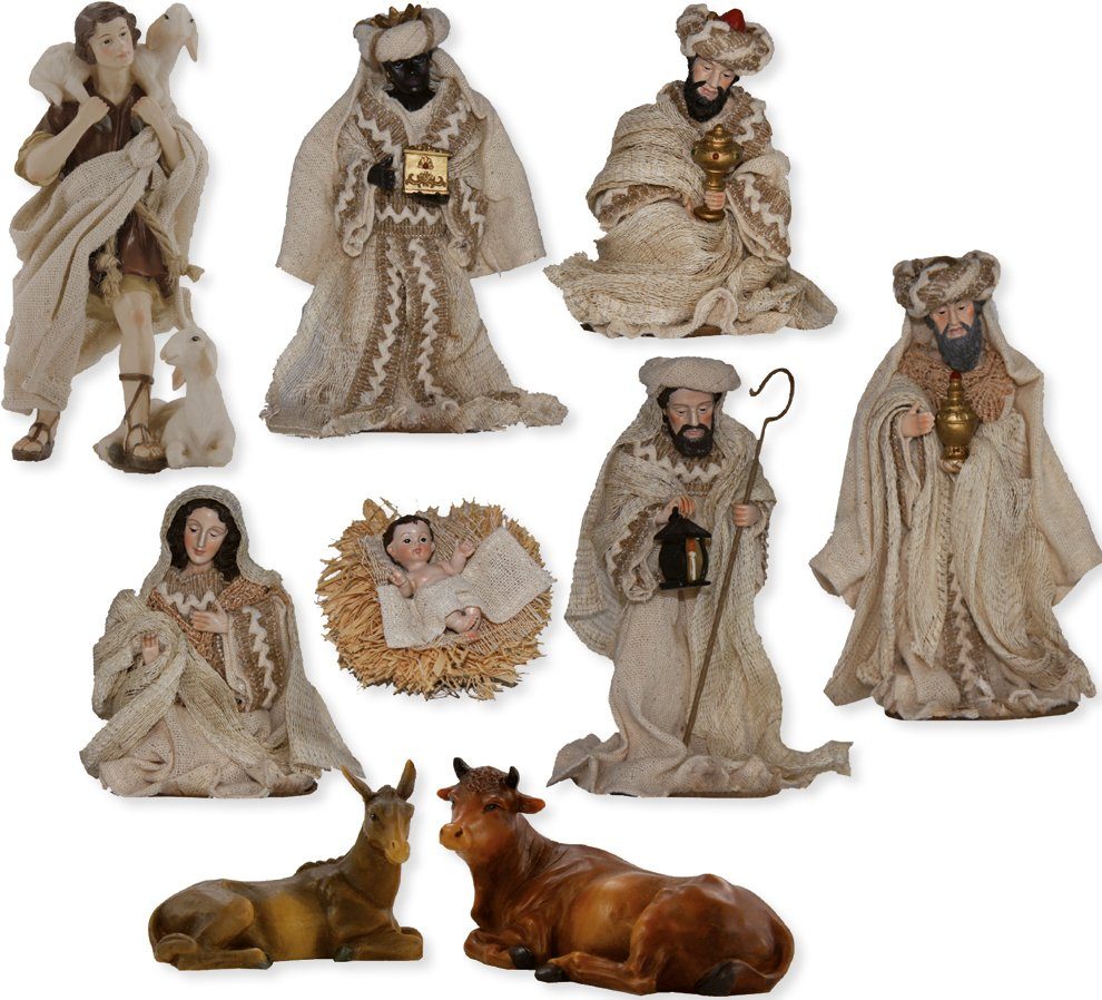ZICOM Krippenfiguren-Set „Nebo“ – 15 Teile, Orientalisch, Ca. 11 Cm Hoch – Aus Polyresin Mit Kleidung