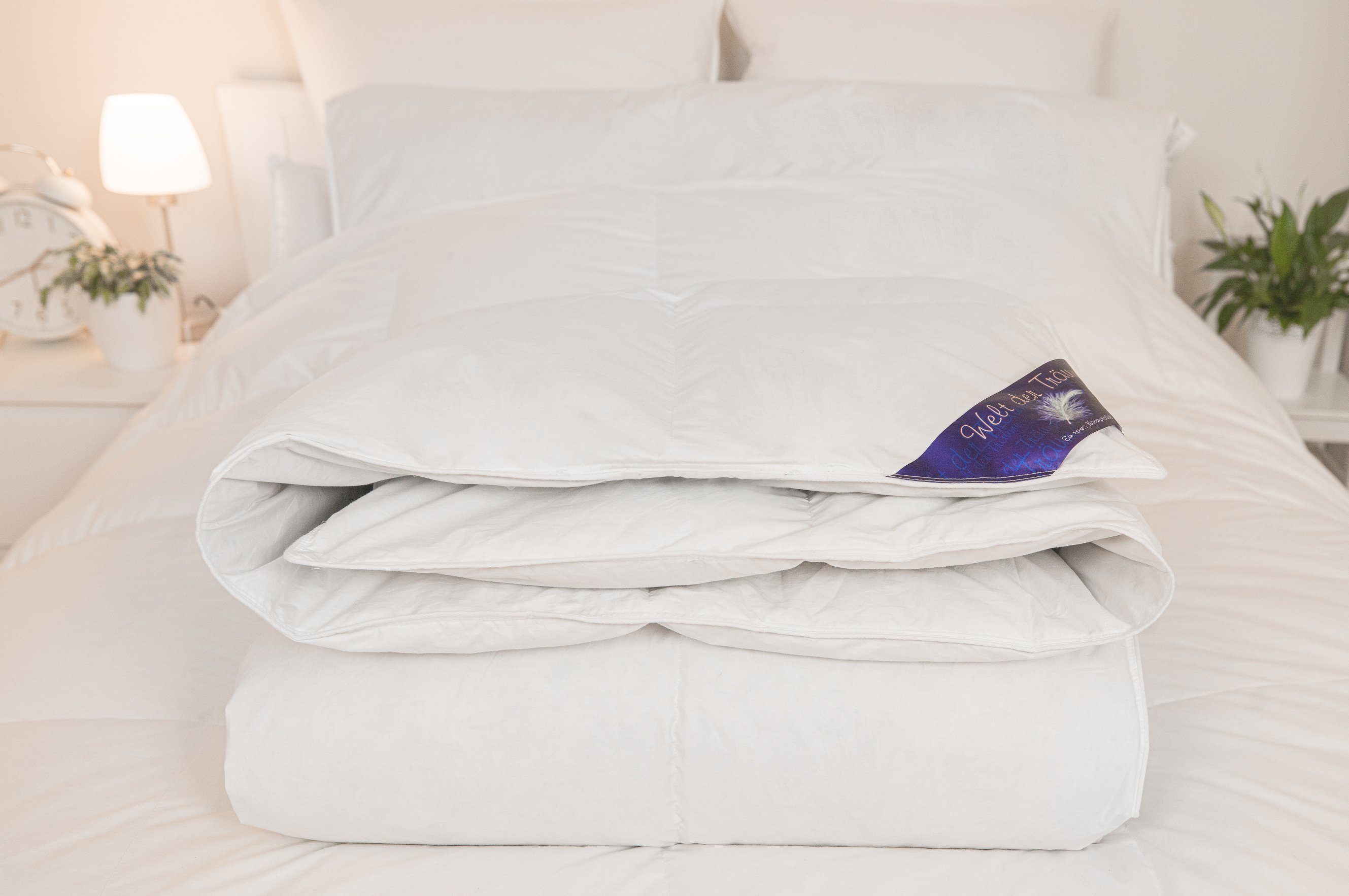 Welt der Träume Daunenbettdecke Daunendecke Steppdecke Winterdecke Bettdecke Zudecke 155x200, Füllung: 60% Daunen/ 40% Federn, Bezug: 100% Baumwolle, Bettdecke, Steppdecke, Schlafdecke, Daunendecke, Daunenbett